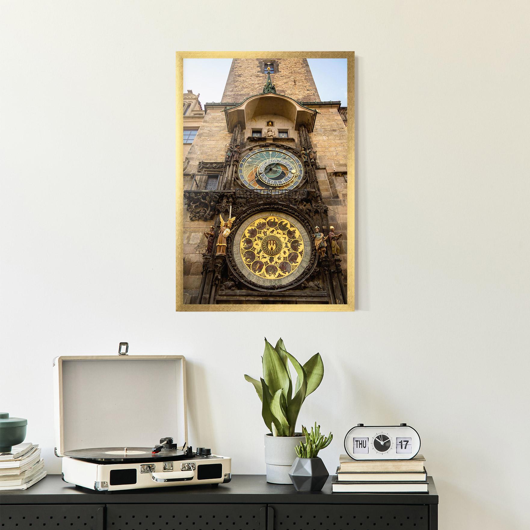 Gerahmte Poster Prague Clock mockup 2