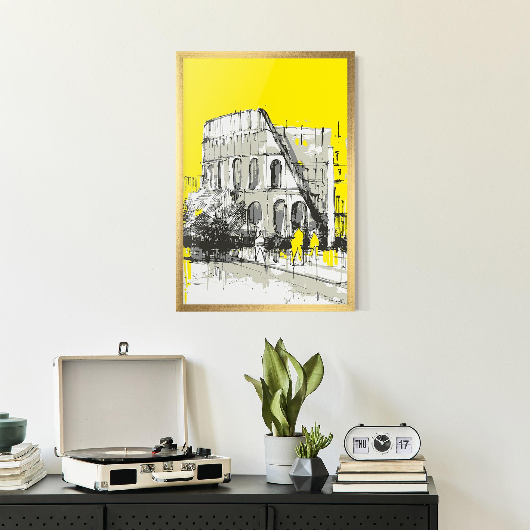 Gerahmte Poster Yellow Colosseum mockup 2