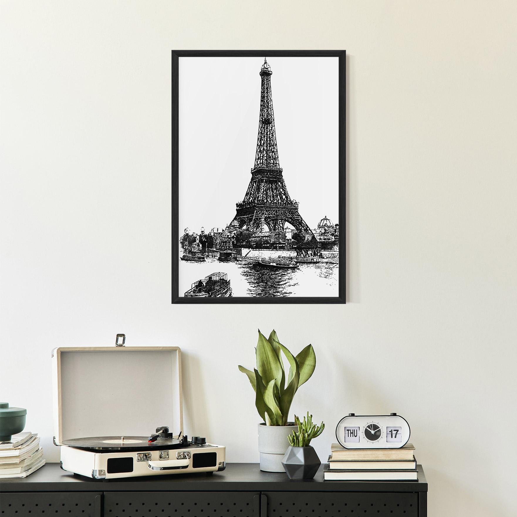 Gerahmte Poster Eiffel Tower Drawing mockup 2