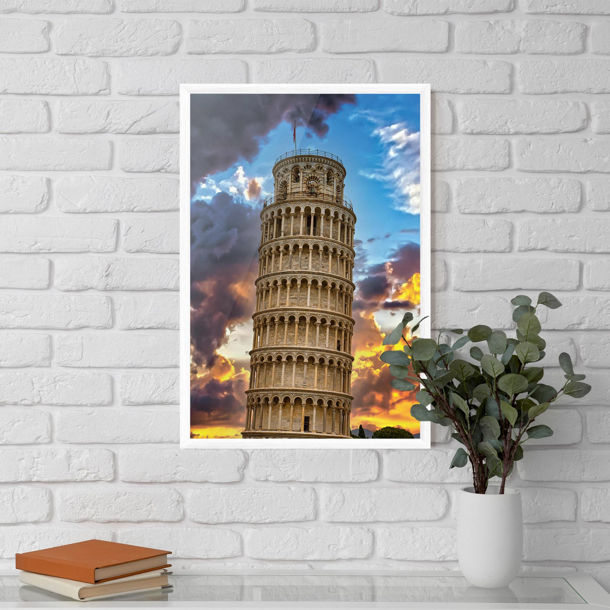 Gerahmte Poster Tower Of Pisa Sunset mockup 5
