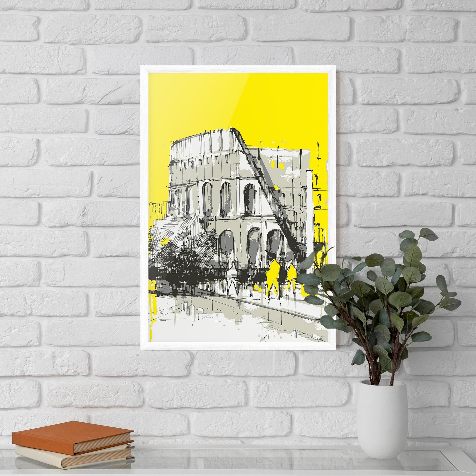 Gerahmte Poster Yellow Colosseum mockup 5