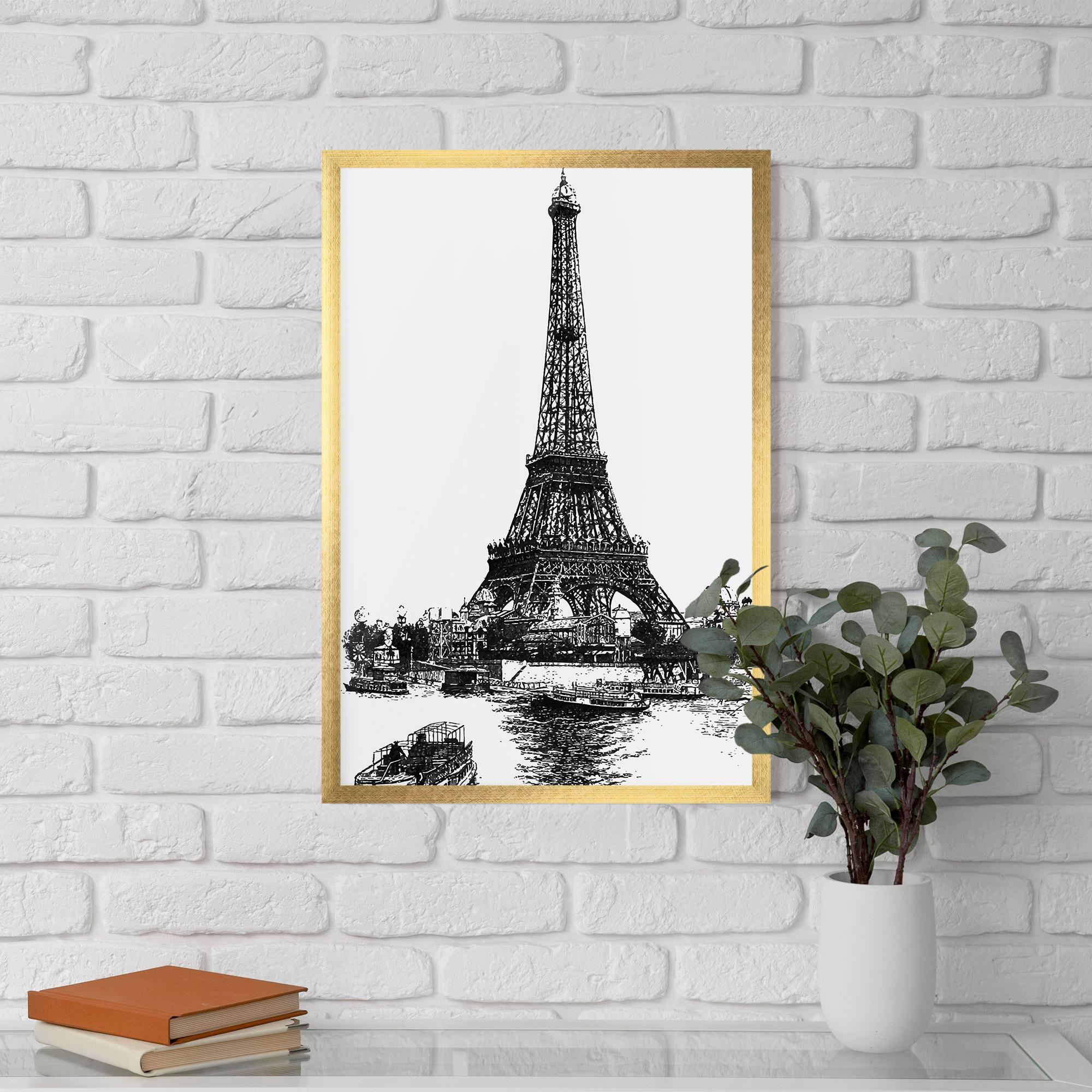 Gerahmte Poster Eiffel Tower Drawing mockup 5