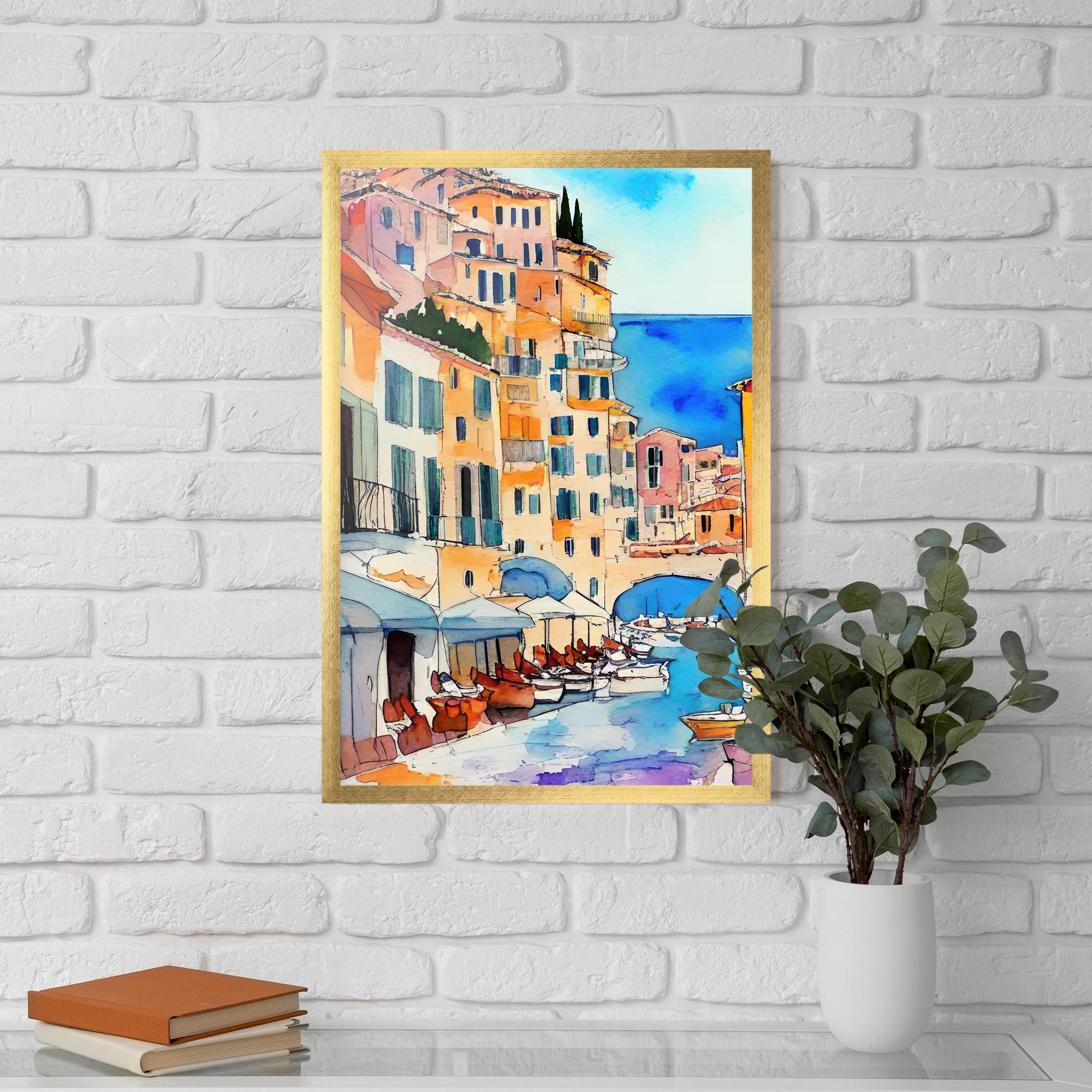Gerahmte Poster France Watercolor mockup 5