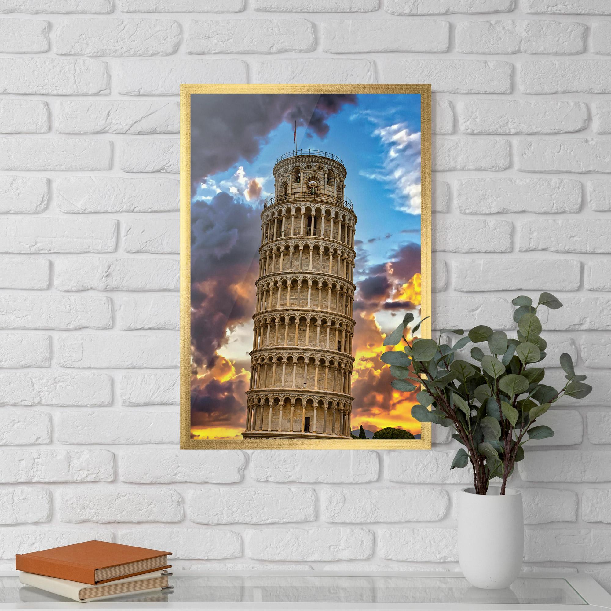 Gerahmte Poster Tower Of Pisa Sunset mockup 5