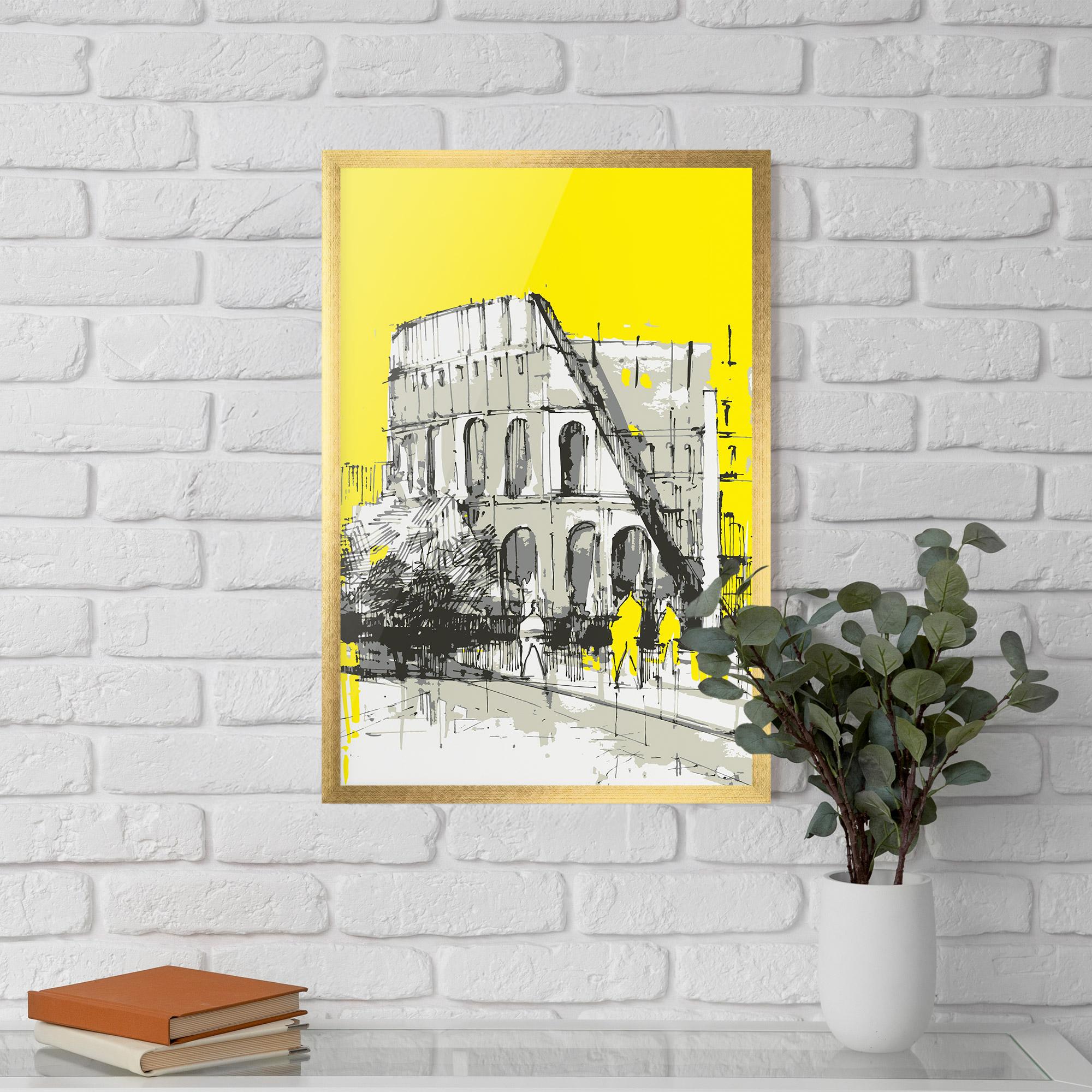 Gerahmte Poster Yellow Colosseum mockup 5