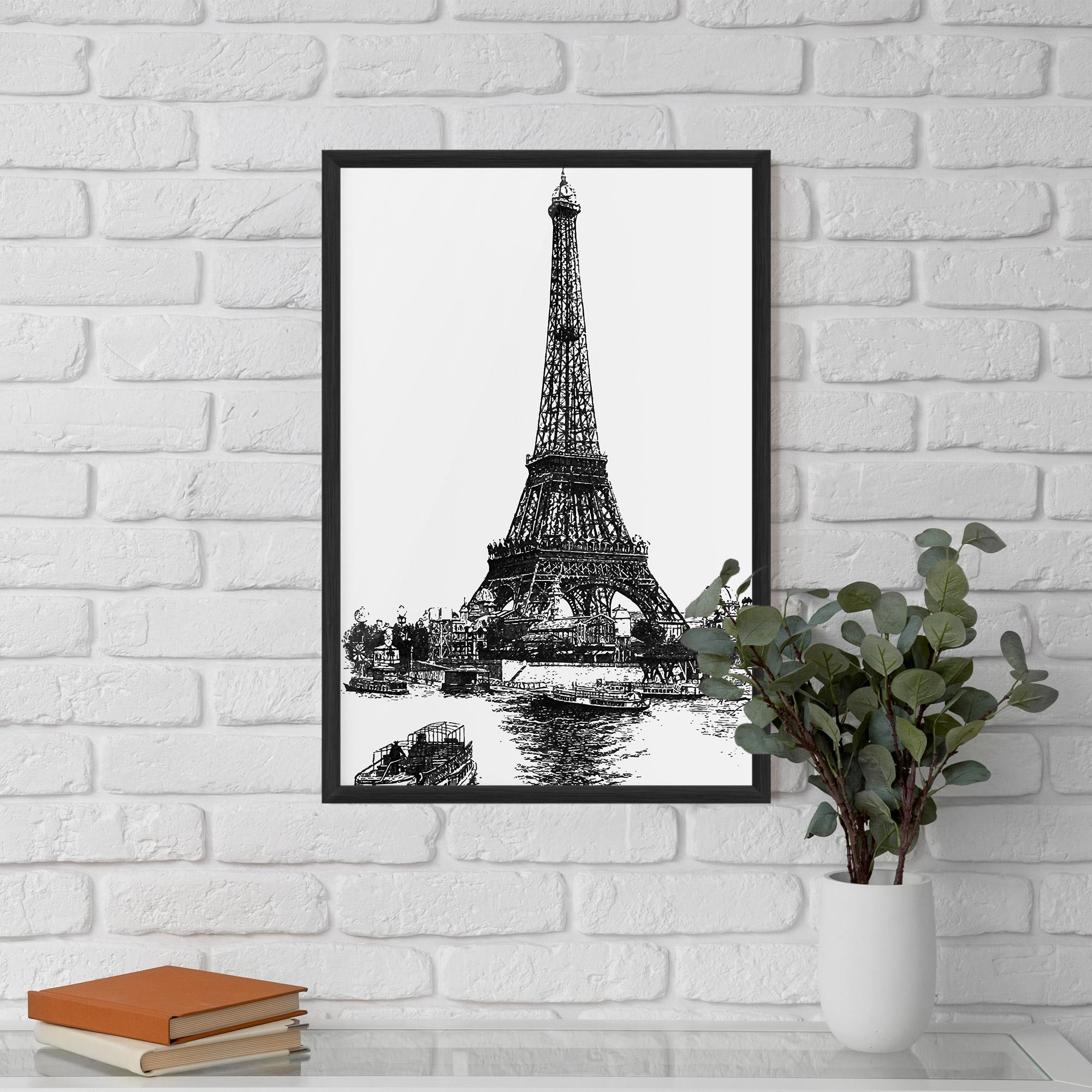 Gerahmte Poster Eiffel Tower Drawing mockup 5