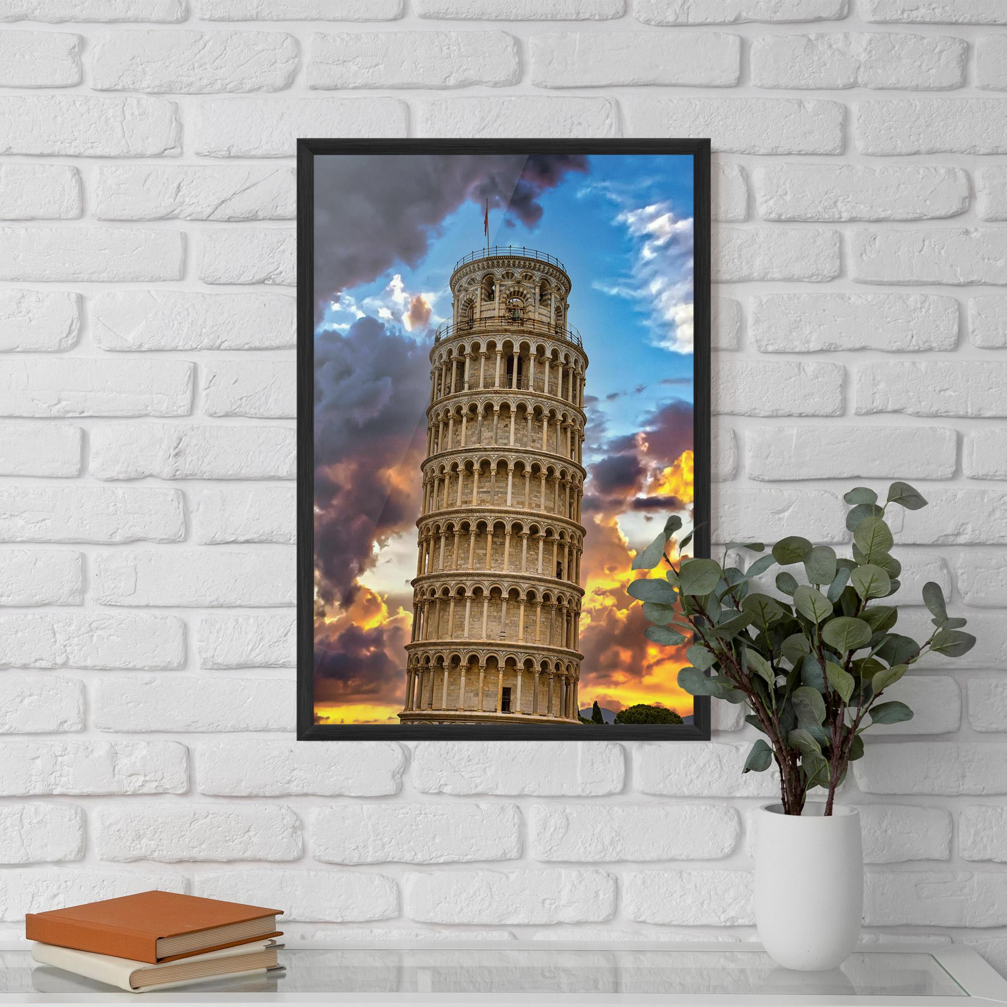 Gerahmte Poster Tower Of Pisa Sunset mockup 5