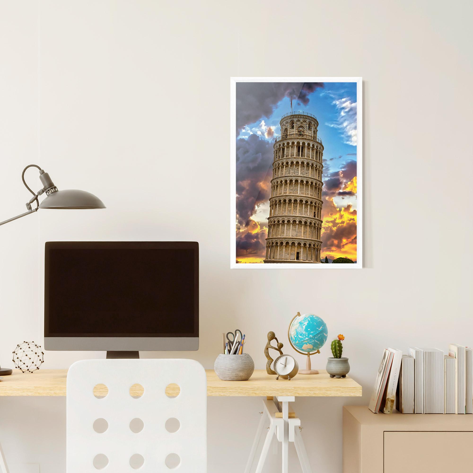 Gerahmte Poster Tower Of Pisa Sunset mockup 6