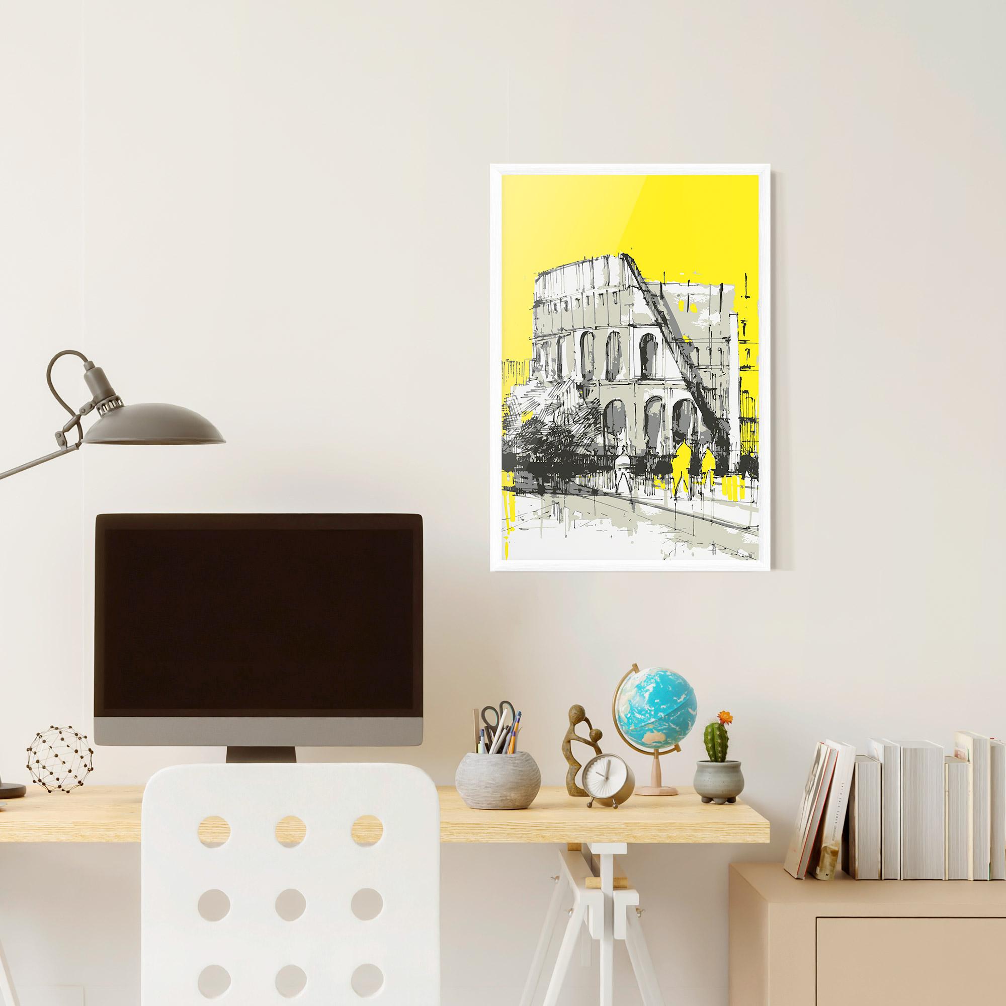 Gerahmte Poster Yellow Colosseum mockup 6