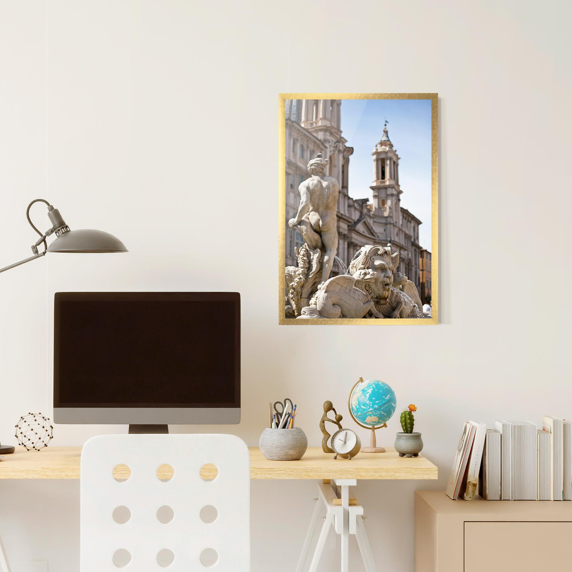 Gerahmte Poster Baroque Statue Italy mockup 6