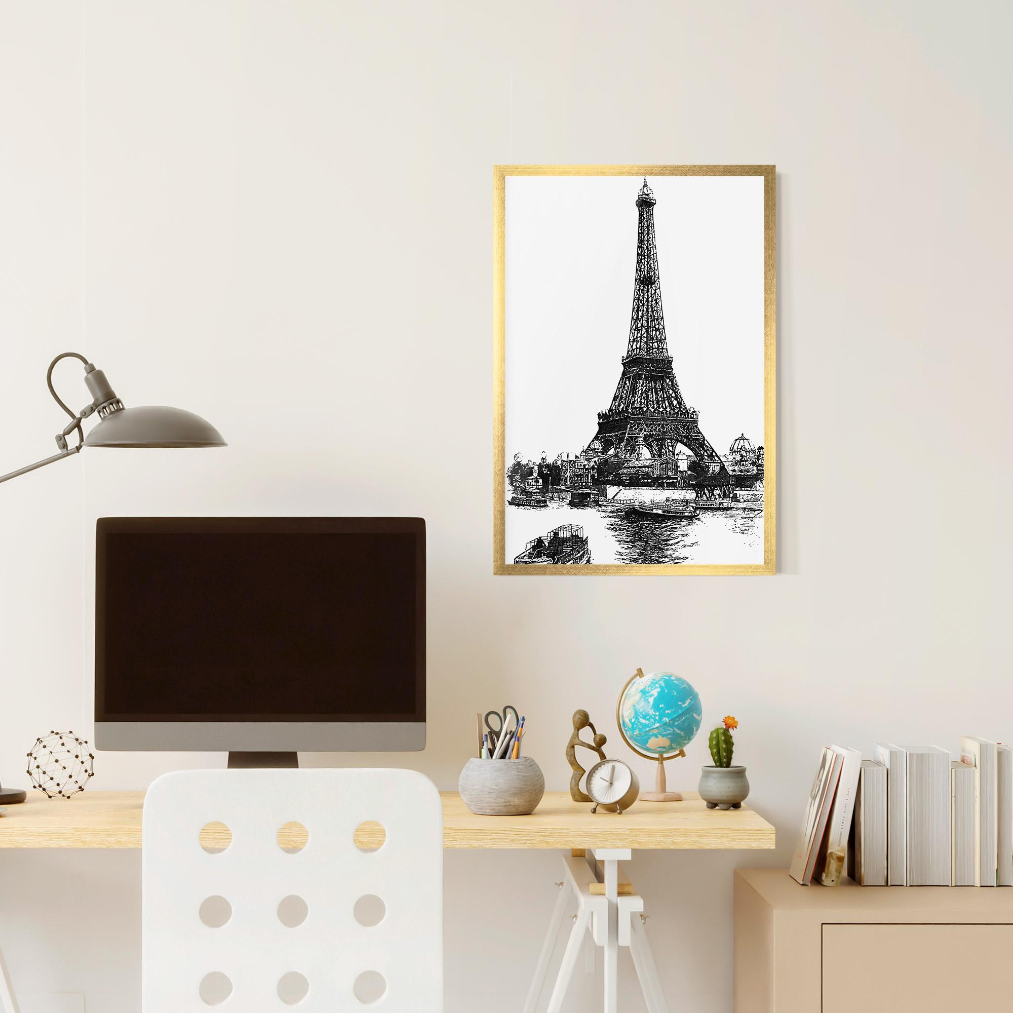 Gerahmte Poster Eiffel Tower Drawing mockup 6