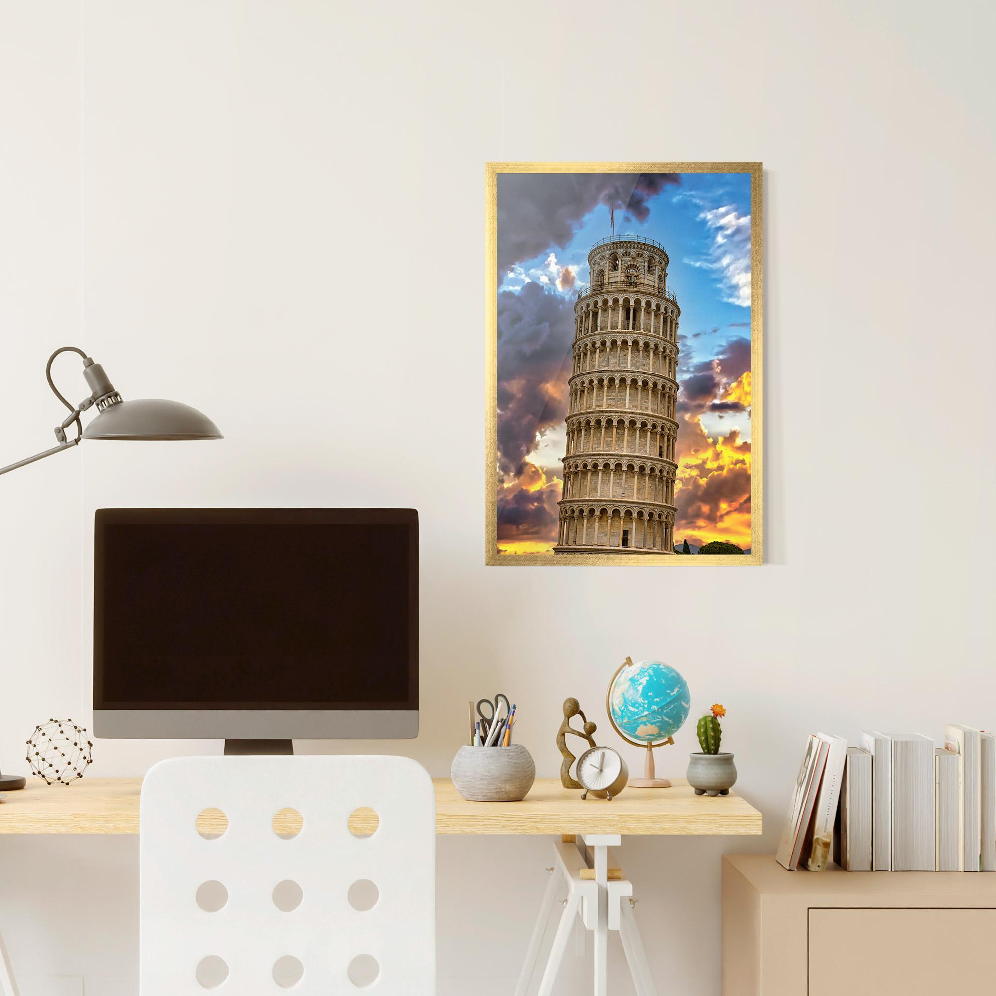 Gerahmte Poster Tower Of Pisa Sunset mockup 6