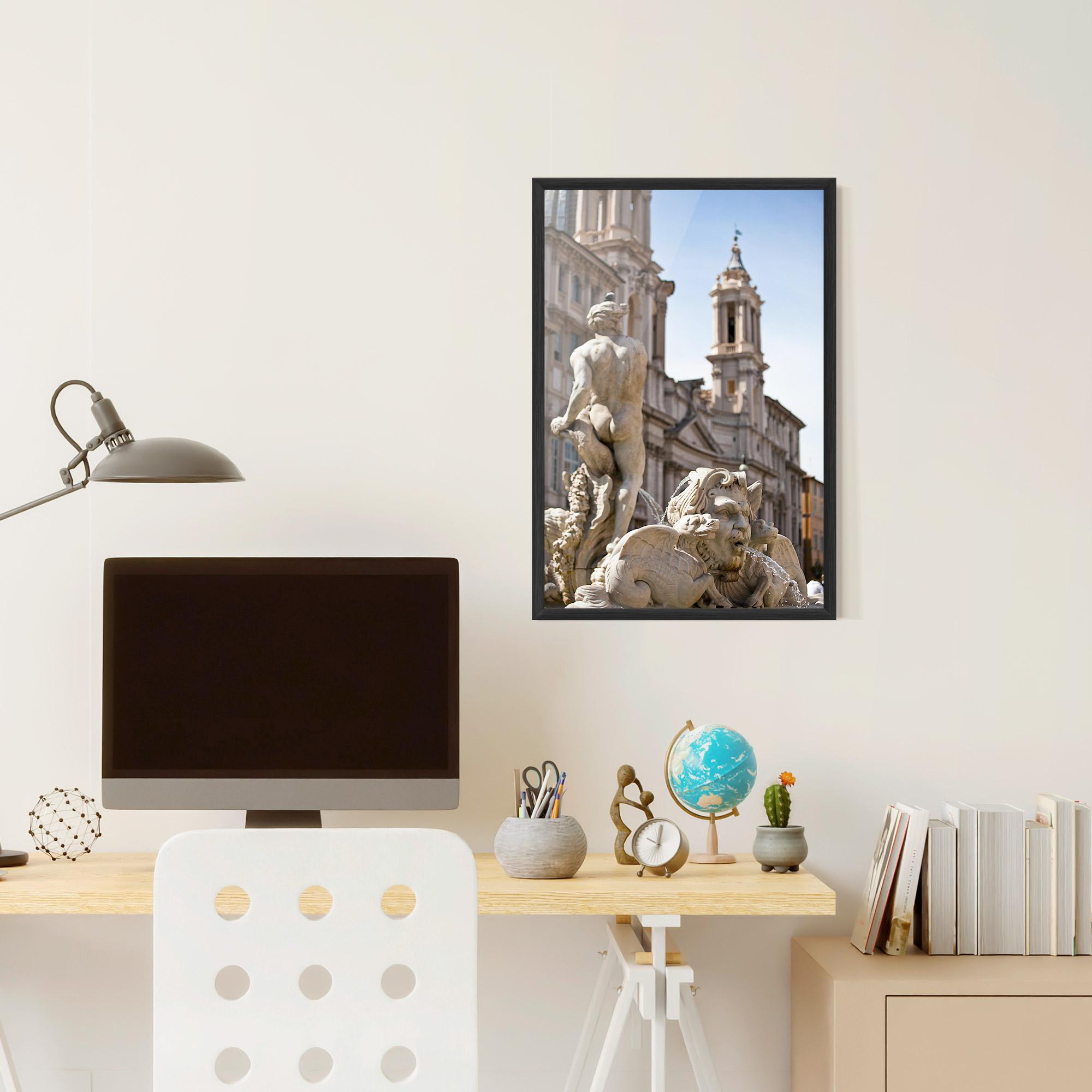 Gerahmte Poster Baroque Statue Italy mockup 6