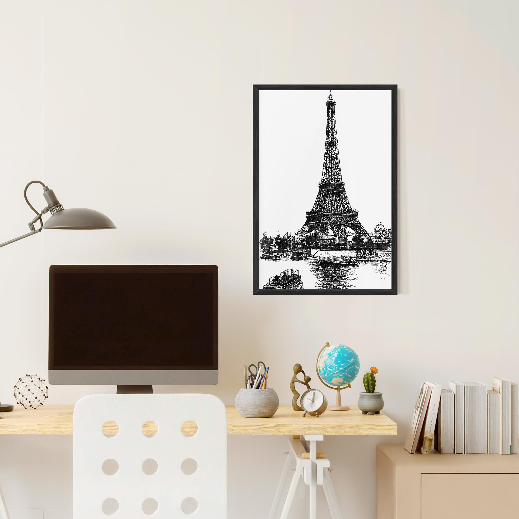 Gerahmte Poster Eiffel Tower Drawing mockup 6