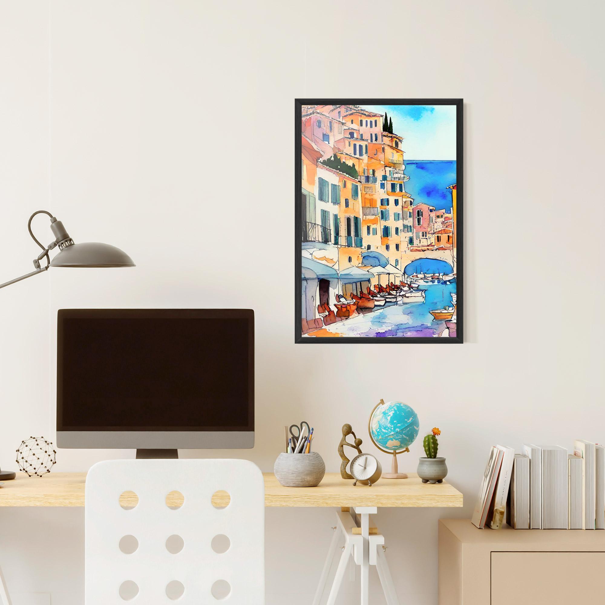 Gerahmte Poster France Watercolor mockup 6