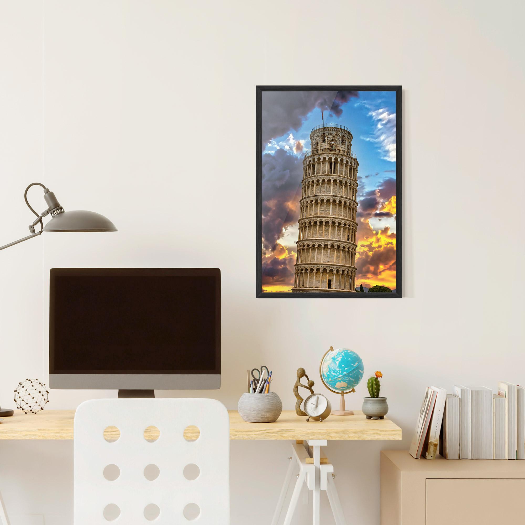 Gerahmte Poster Tower Of Pisa Sunset mockup 6