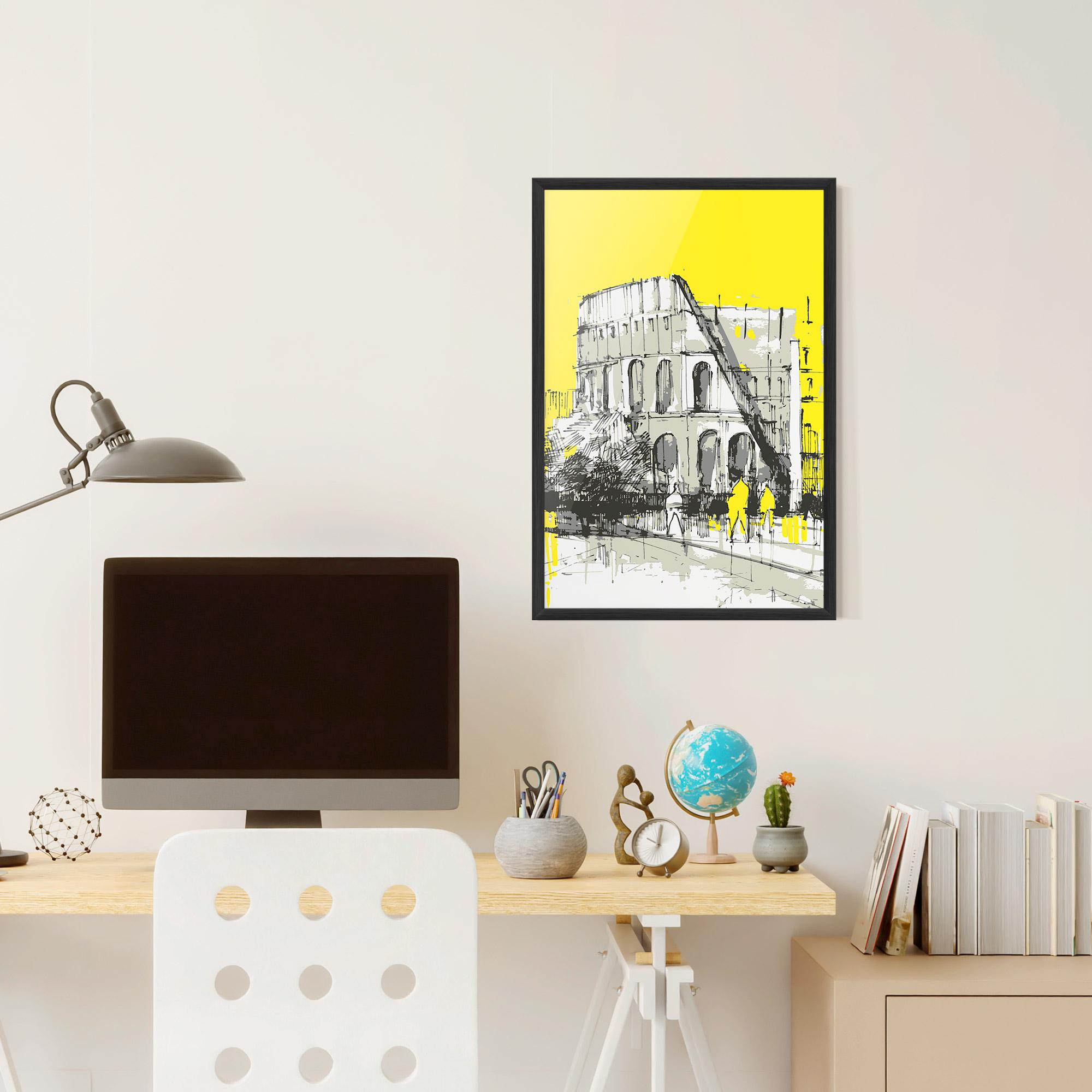 Gerahmte Poster Yellow Colosseum mockup 6