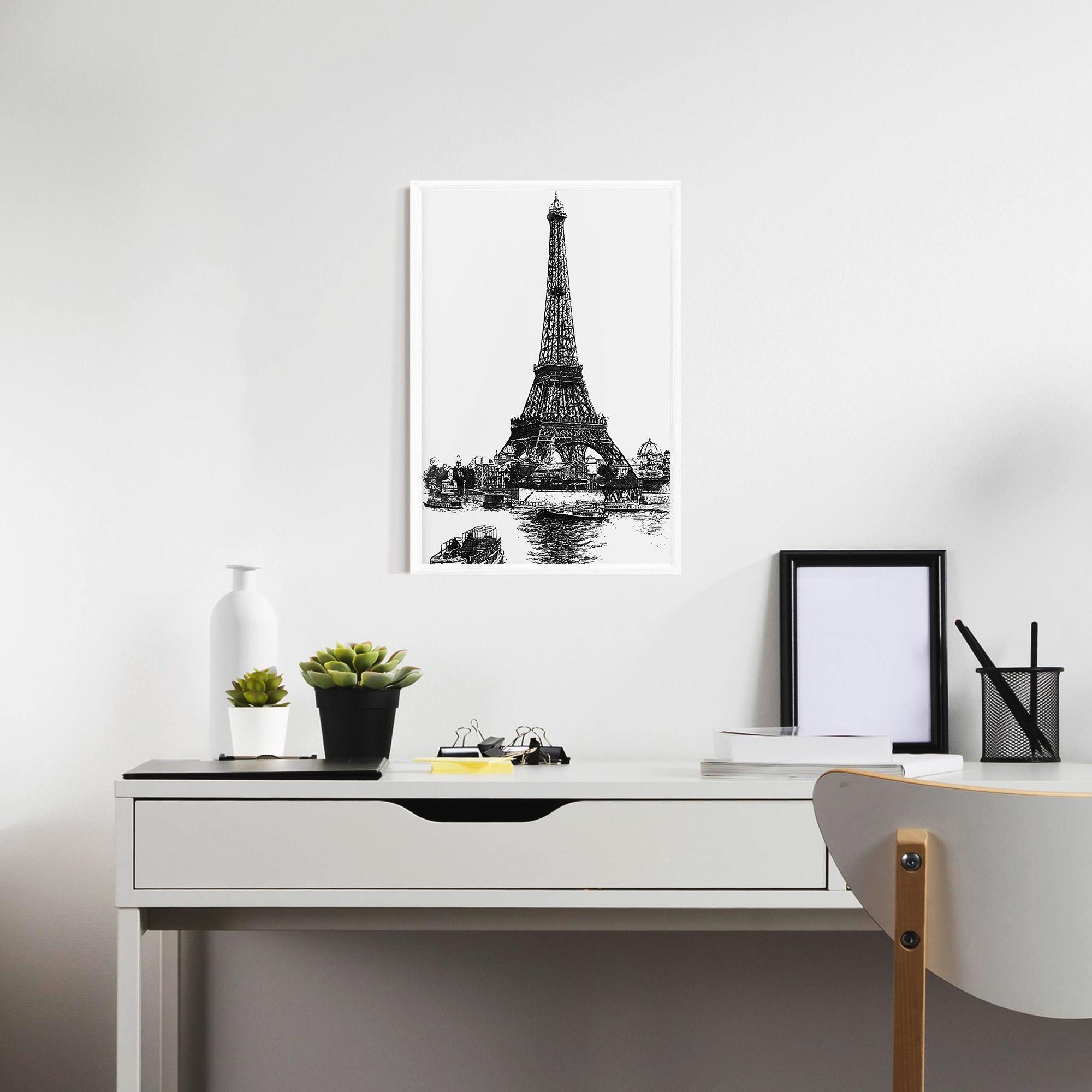 Gerahmte Poster Eiffel Tower Drawing mockup 7