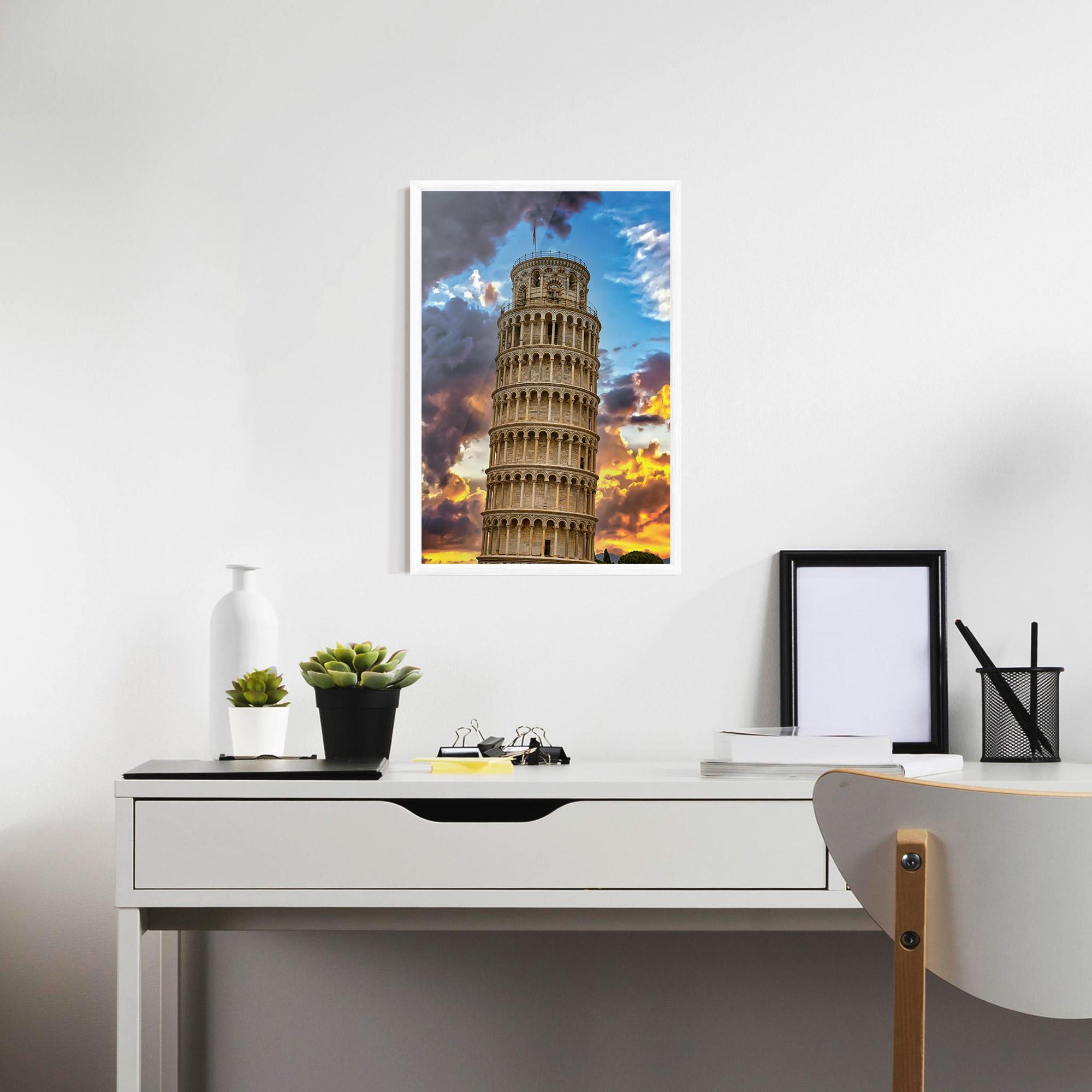 Gerahmte Poster Tower Of Pisa Sunset mockup 7