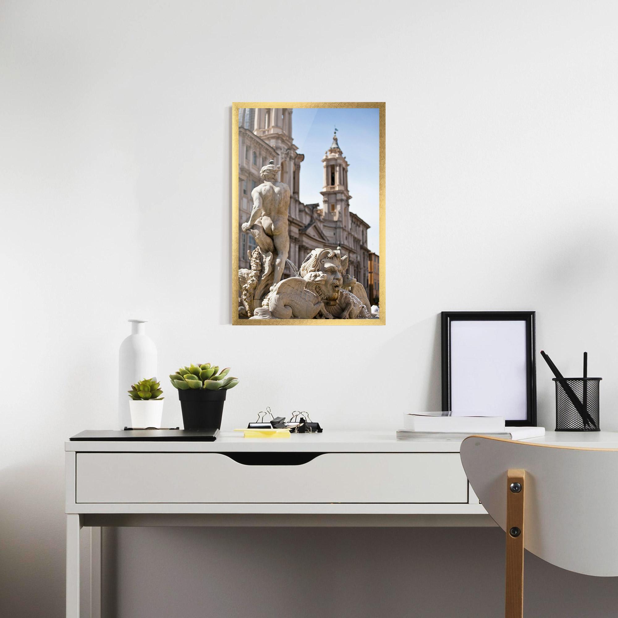 Gerahmte Poster Baroque Statue Italy mockup 7