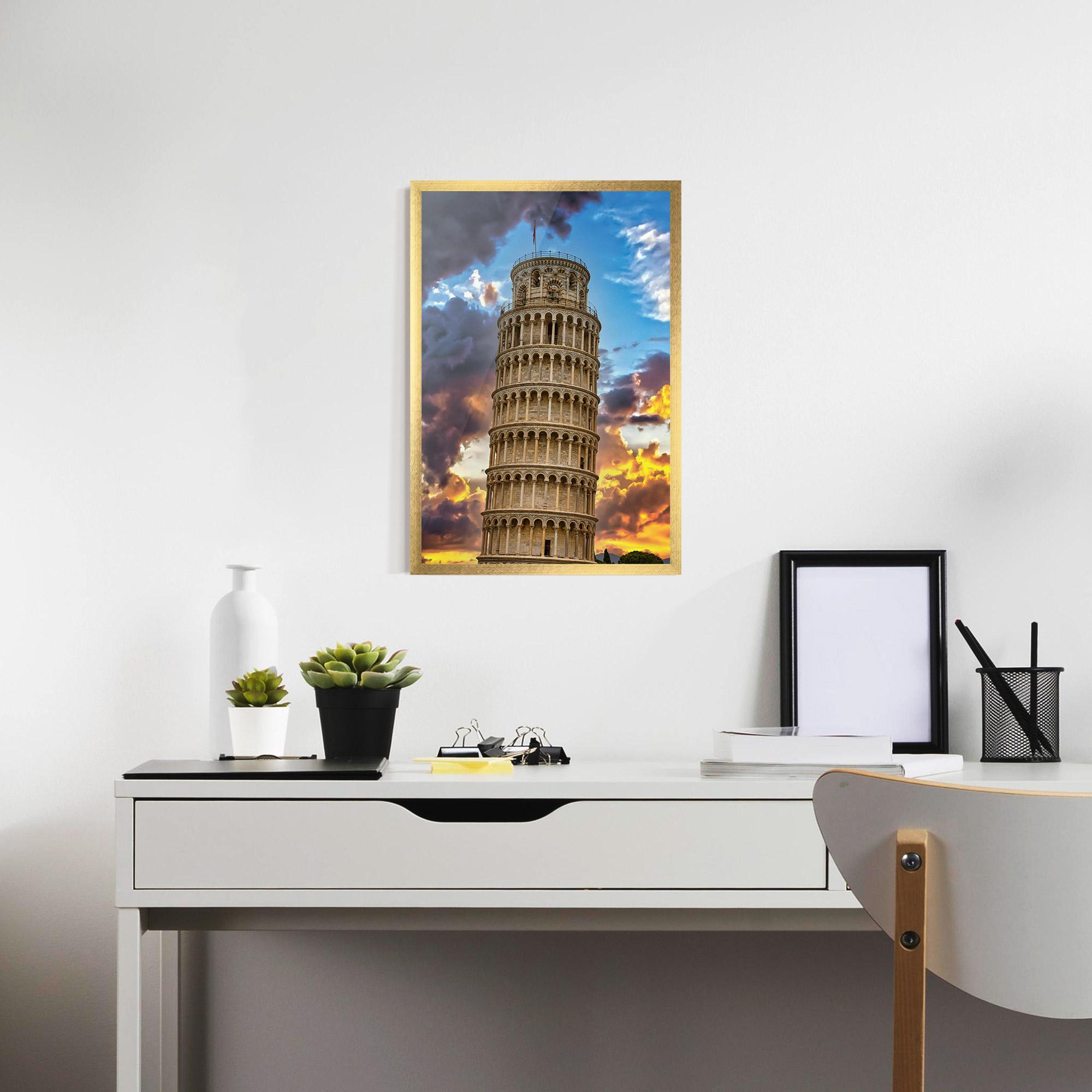 Gerahmte Poster Tower Of Pisa Sunset mockup 7