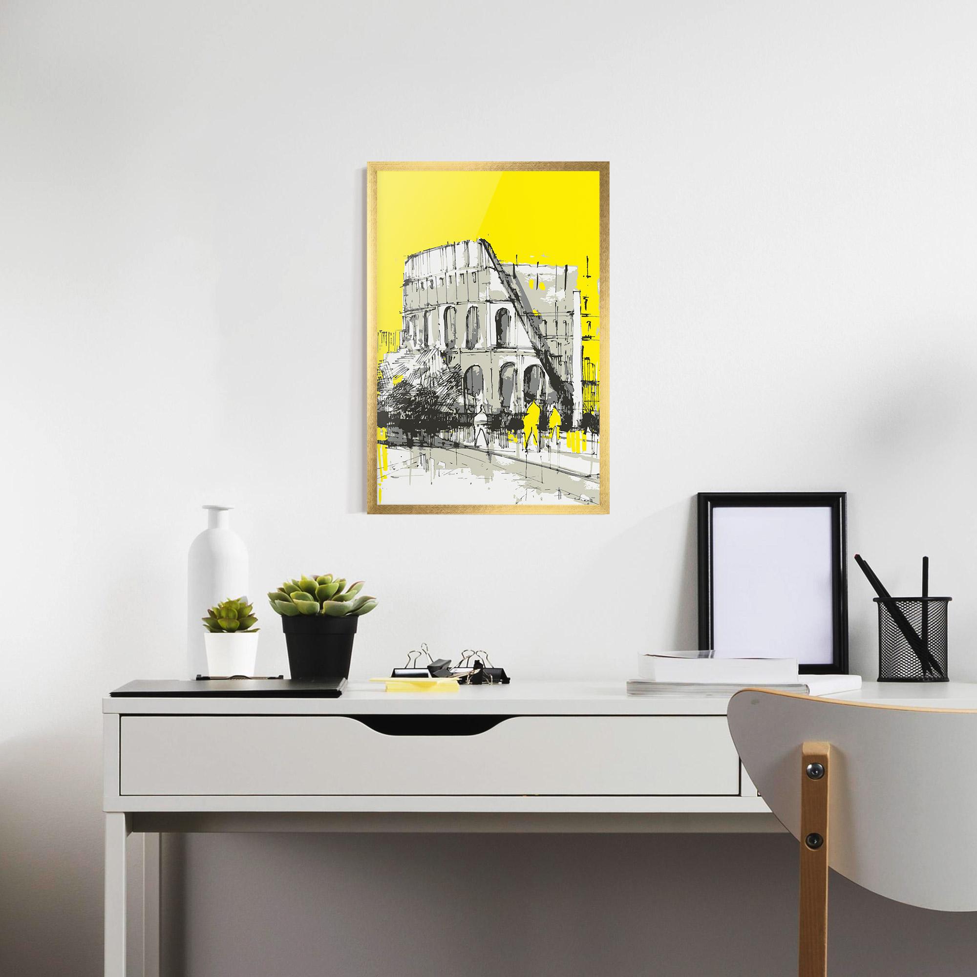 Gerahmte Poster Yellow Colosseum mockup 7