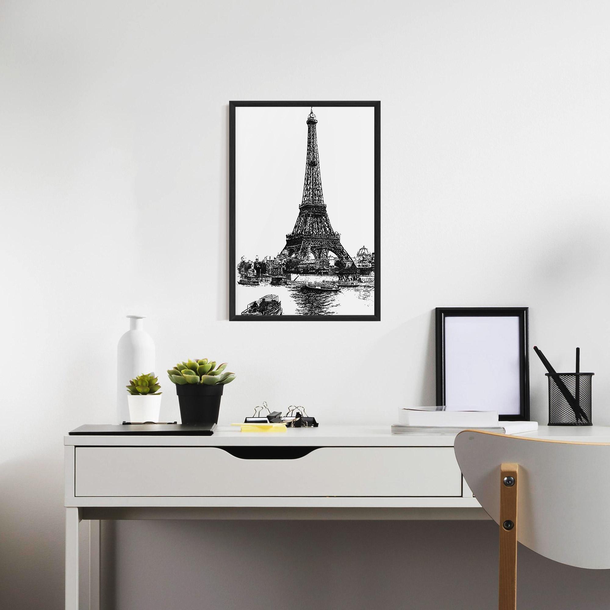 Gerahmte Poster Eiffel Tower Drawing mockup 7