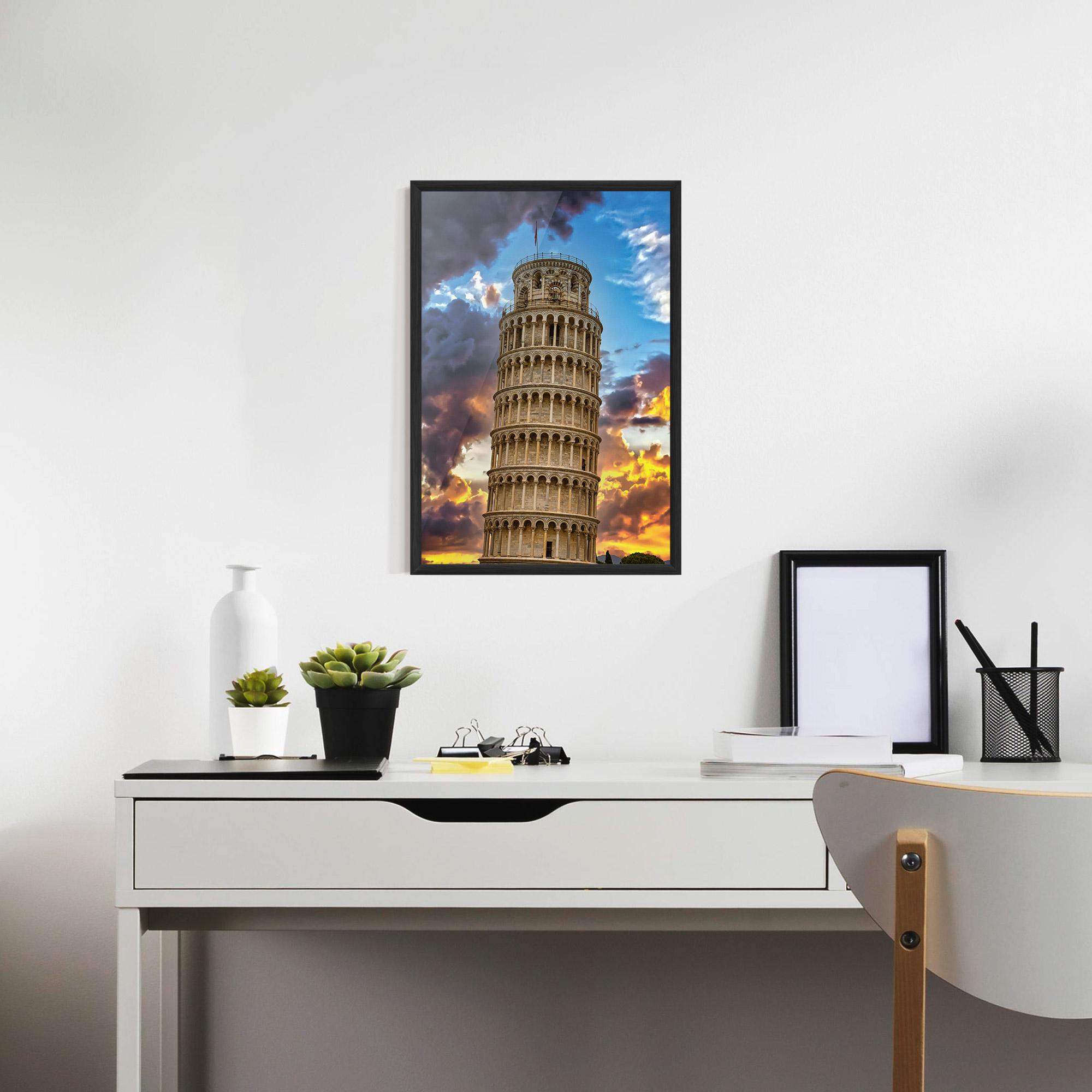Gerahmte Poster Tower Of Pisa Sunset mockup 7