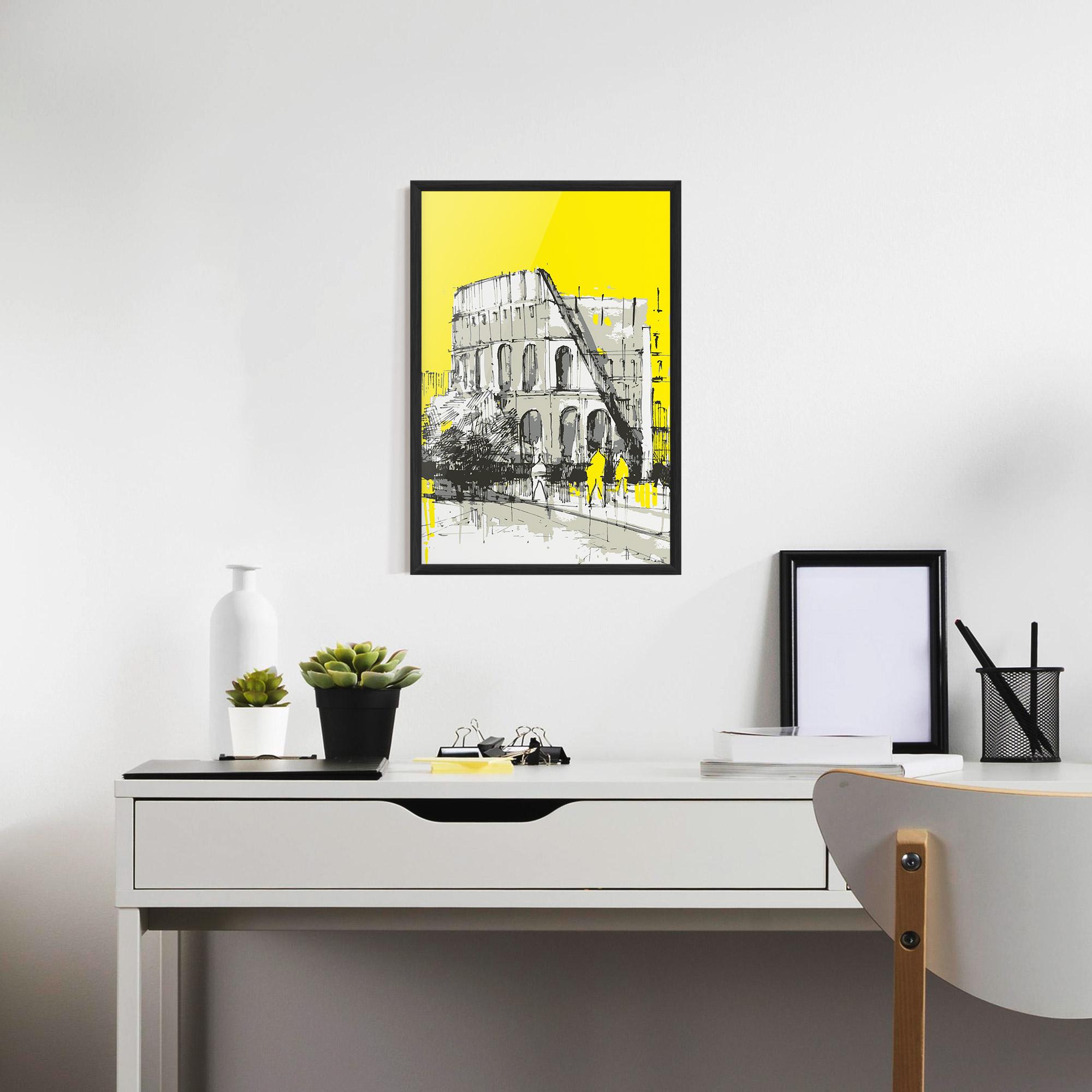 Gerahmte Poster Yellow Colosseum mockup 7
