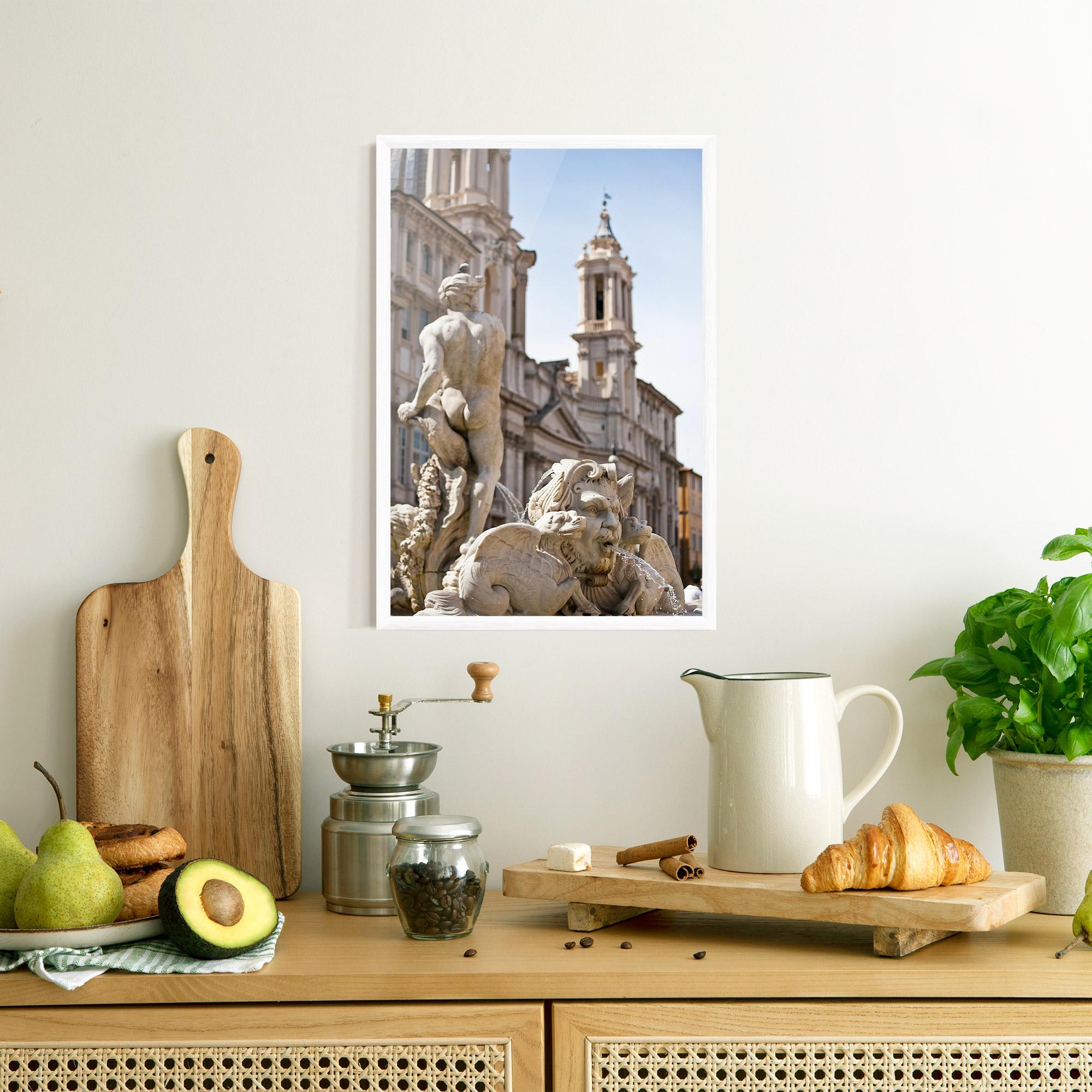 Gerahmte Poster Baroque Statue Italy mockup 8