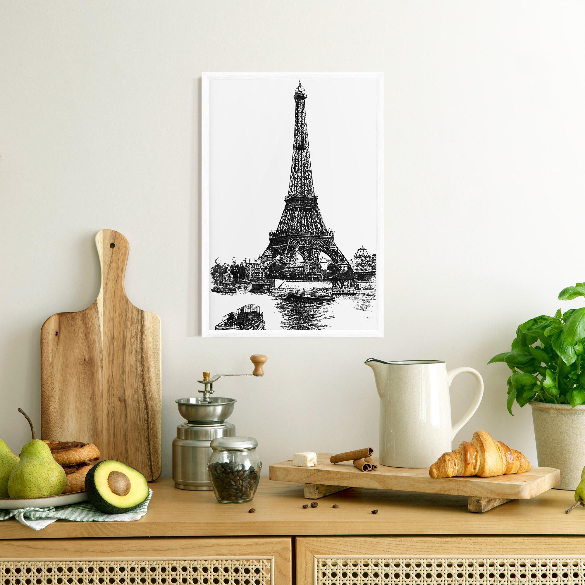 Gerahmte Poster Eiffel Tower Drawing mockup 8