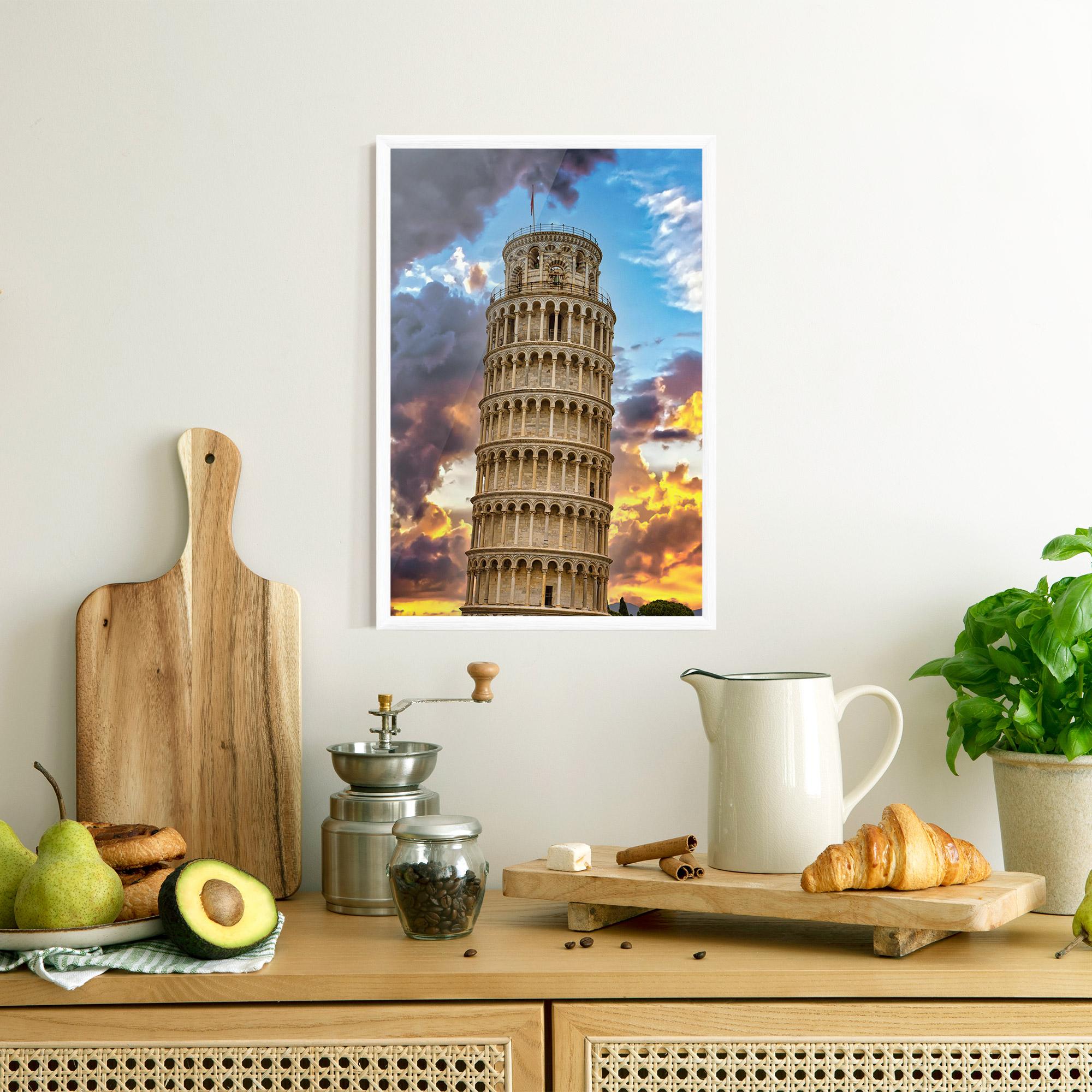 Gerahmte Poster Tower Of Pisa Sunset mockup 8