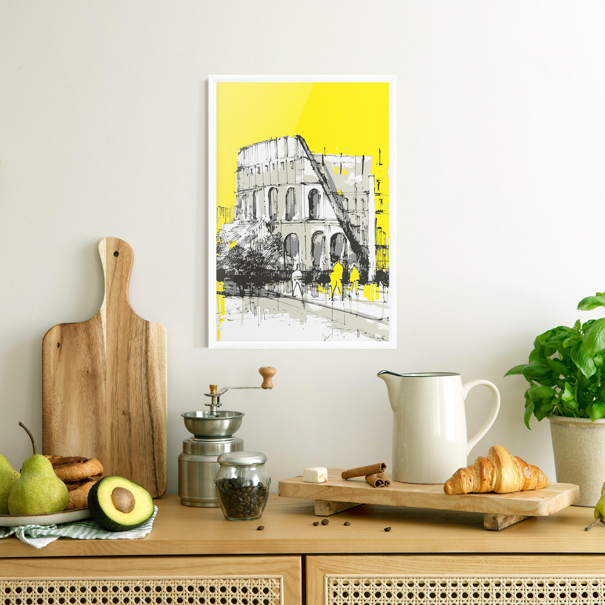 Gerahmte Poster Yellow Colosseum mockup 8