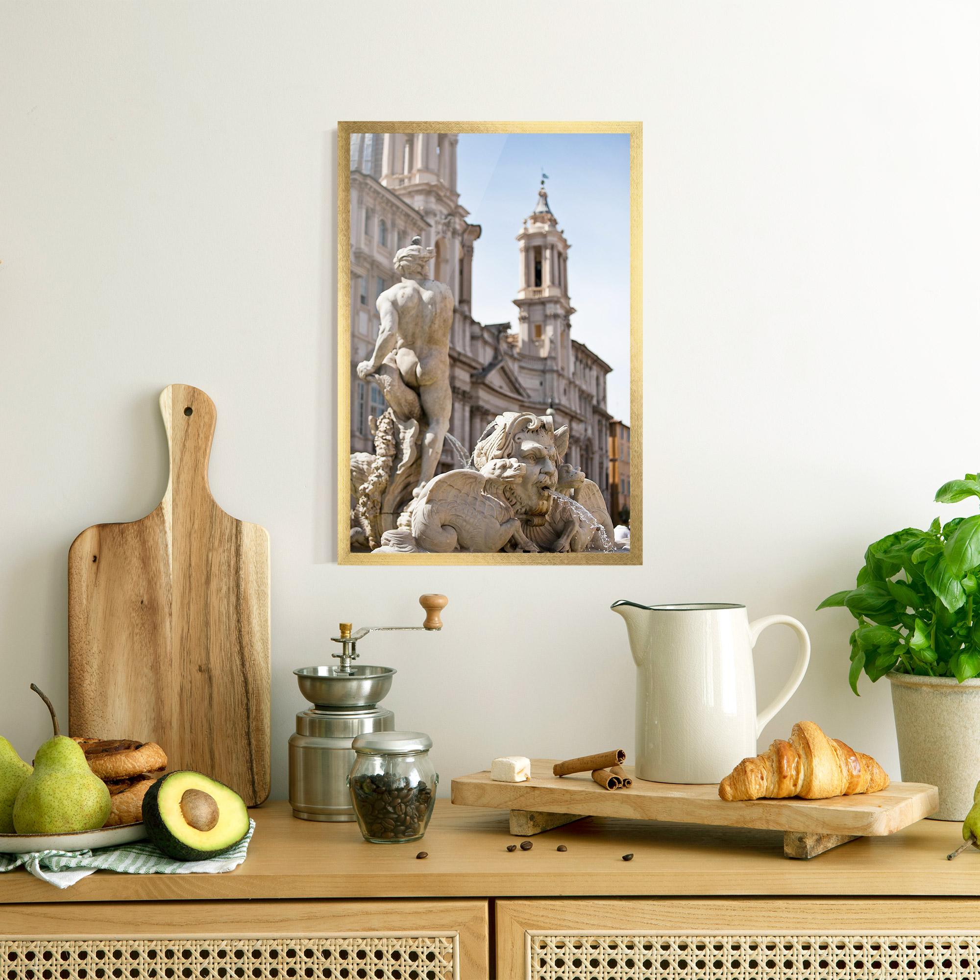 Gerahmte Poster Baroque Statue Italy mockup 8