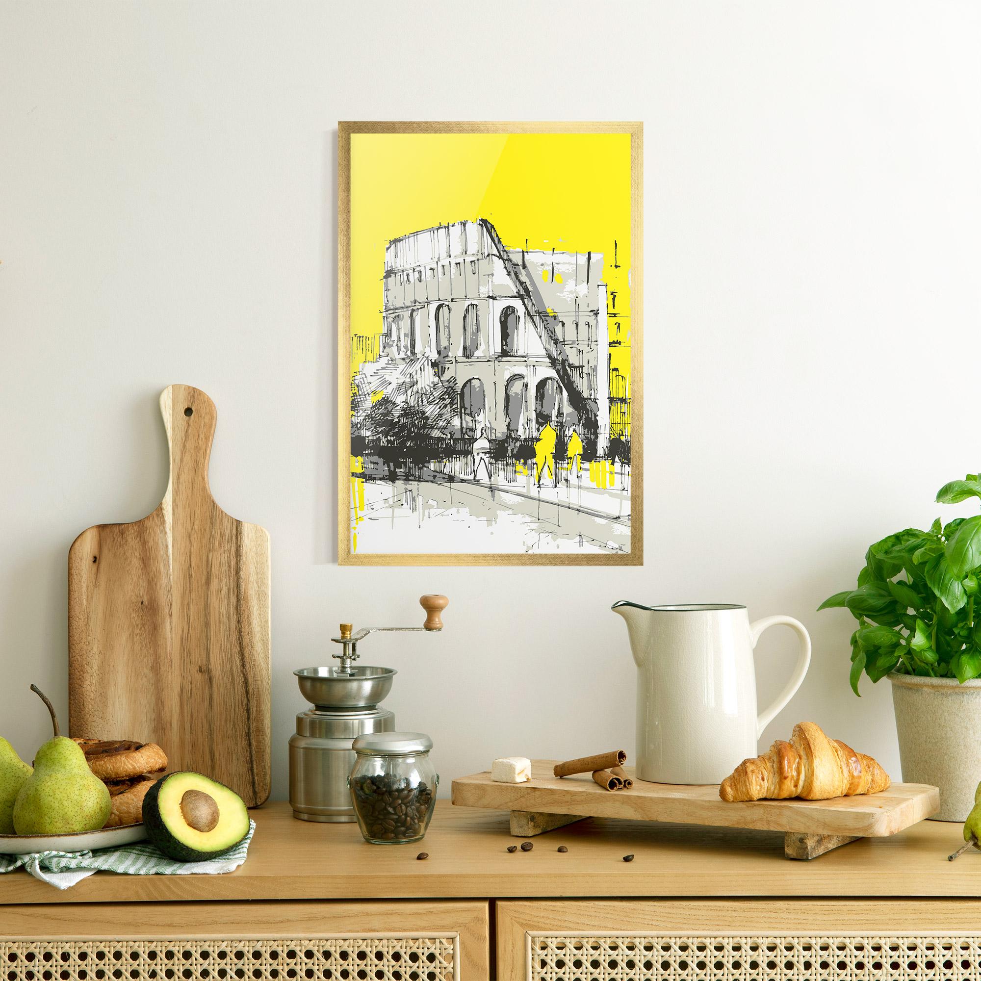 Gerahmte Poster Yellow Colosseum mockup 8