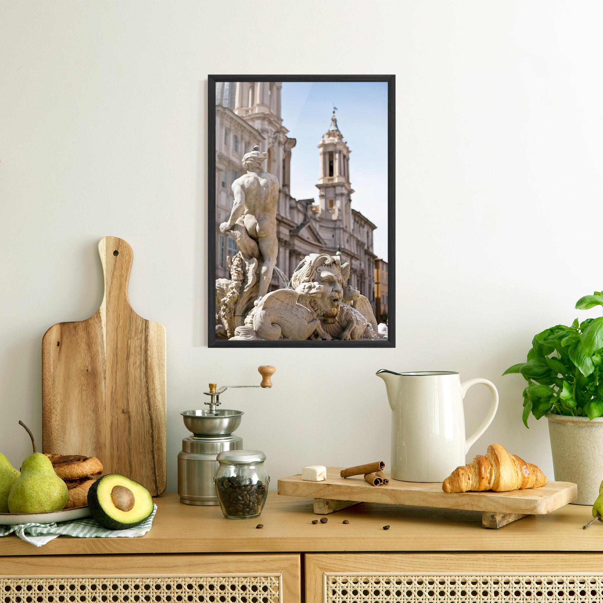 Gerahmte Poster Baroque Statue Italy mockup 8