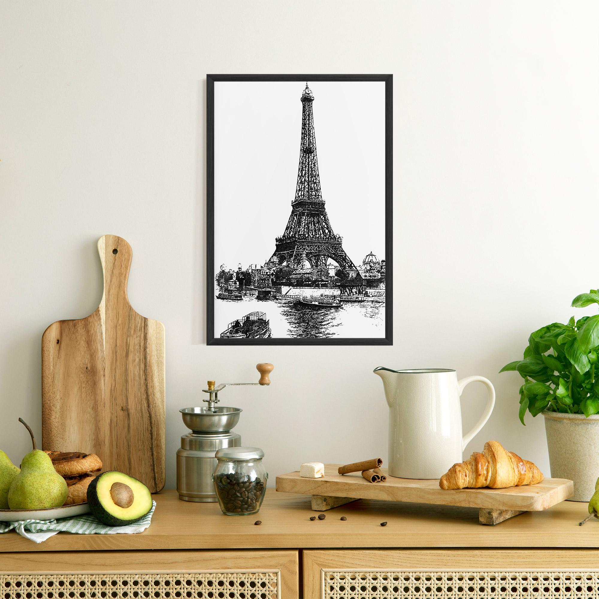 Gerahmte Poster Eiffel Tower Drawing mockup 8