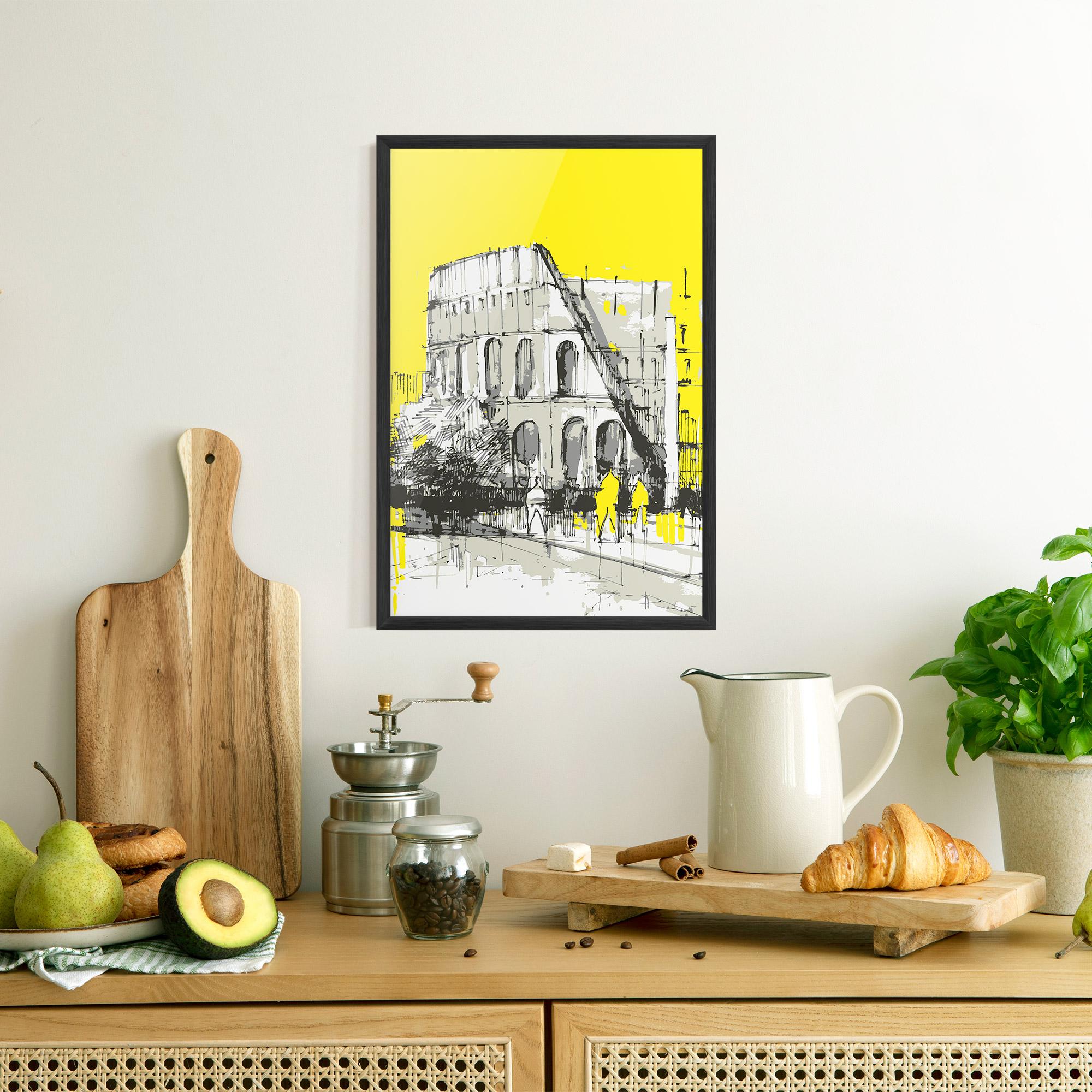 Gerahmte Poster Yellow Colosseum mockup 8