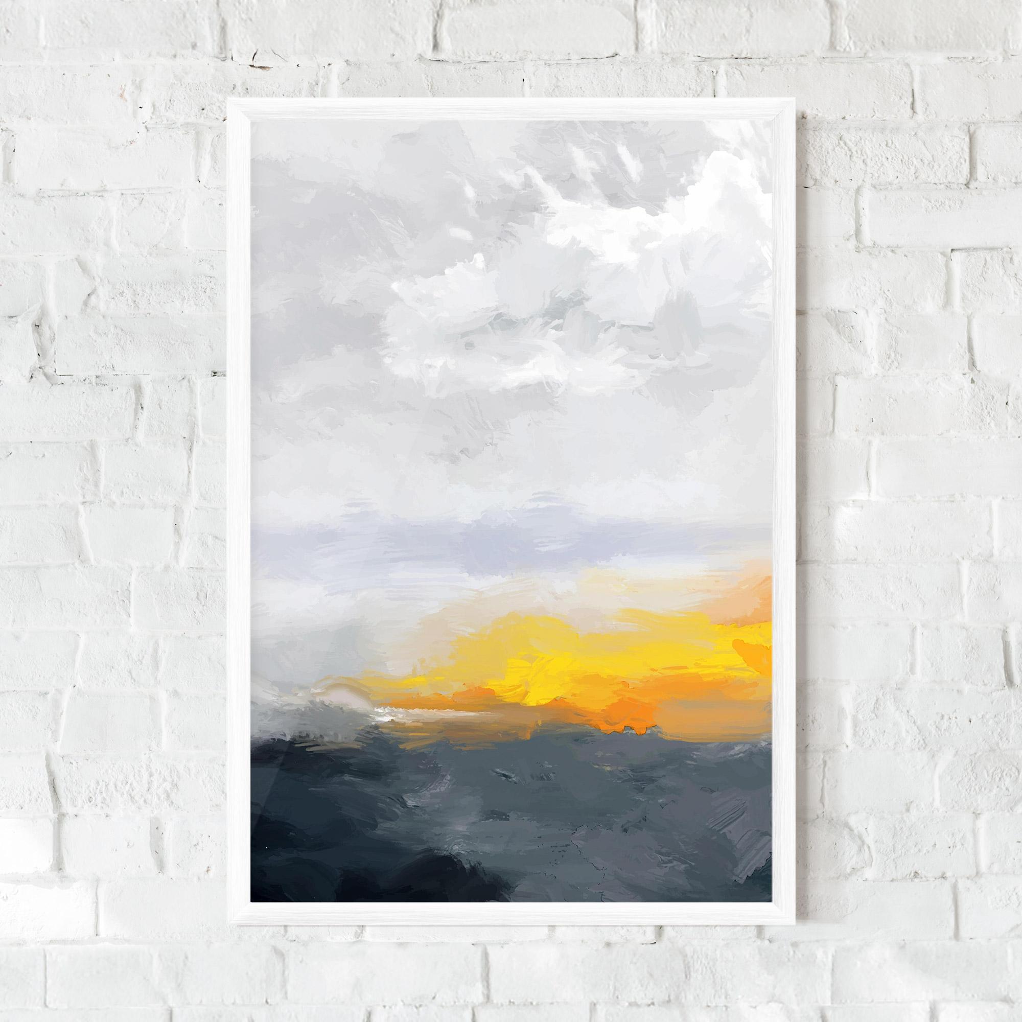 Gerahmte Poster Sunset Light Art mockup 0
