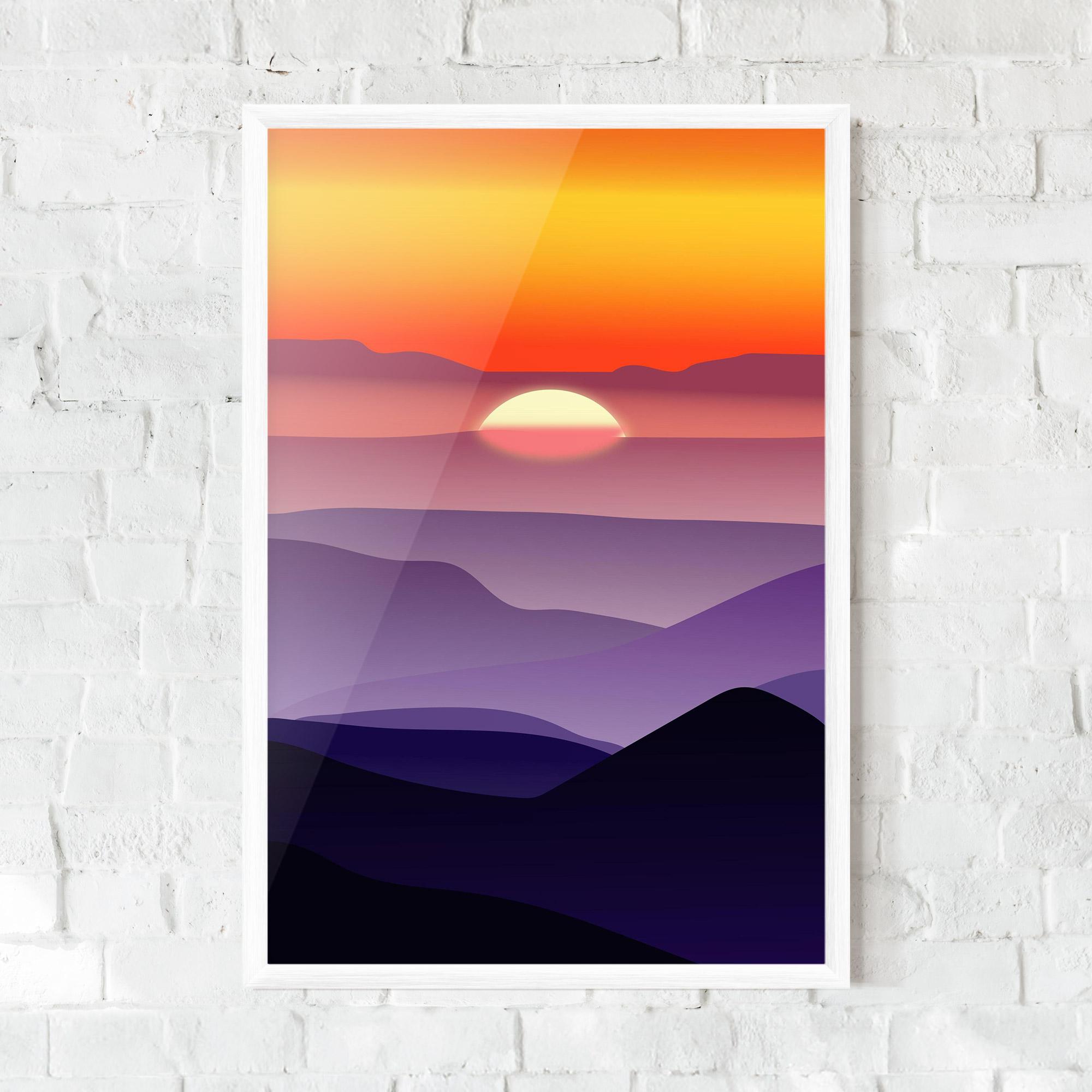 Gerahmte Poster Sunset Purple mockup 0