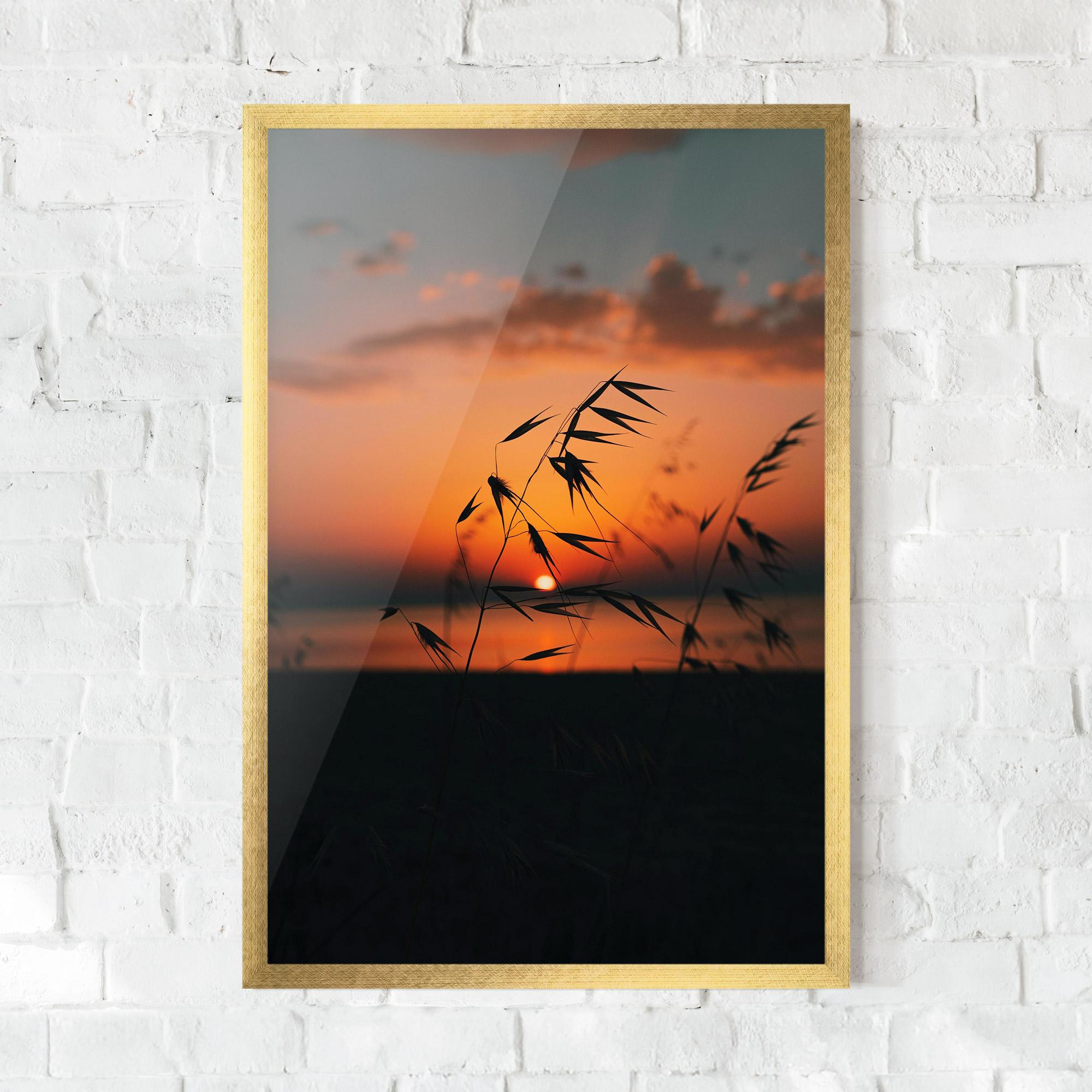Gerahmte Poster Small Leaves Sunset mockup 0