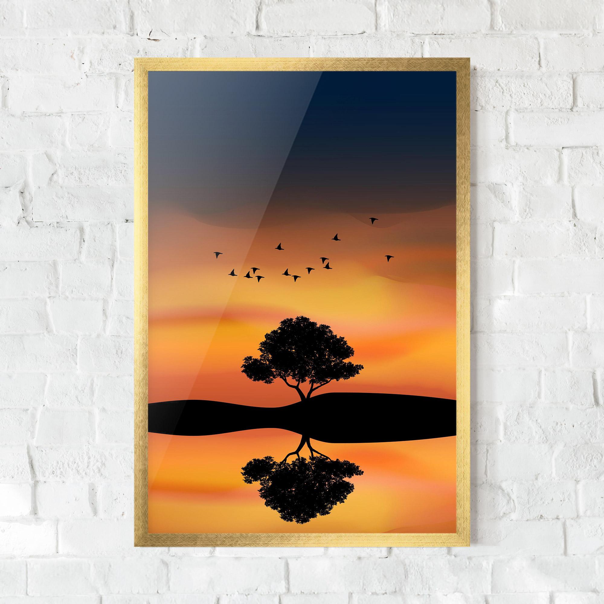 Gerahmte Poster Sundown Reflection mockup 0