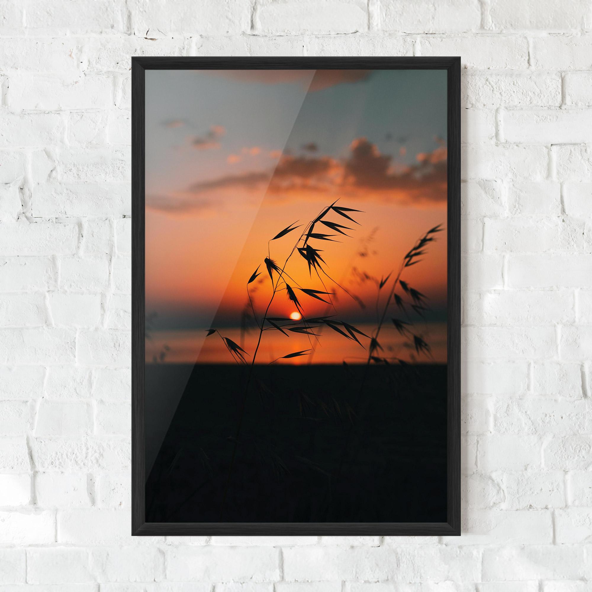 Gerahmte Poster Small Leaves Sunset mockup 0