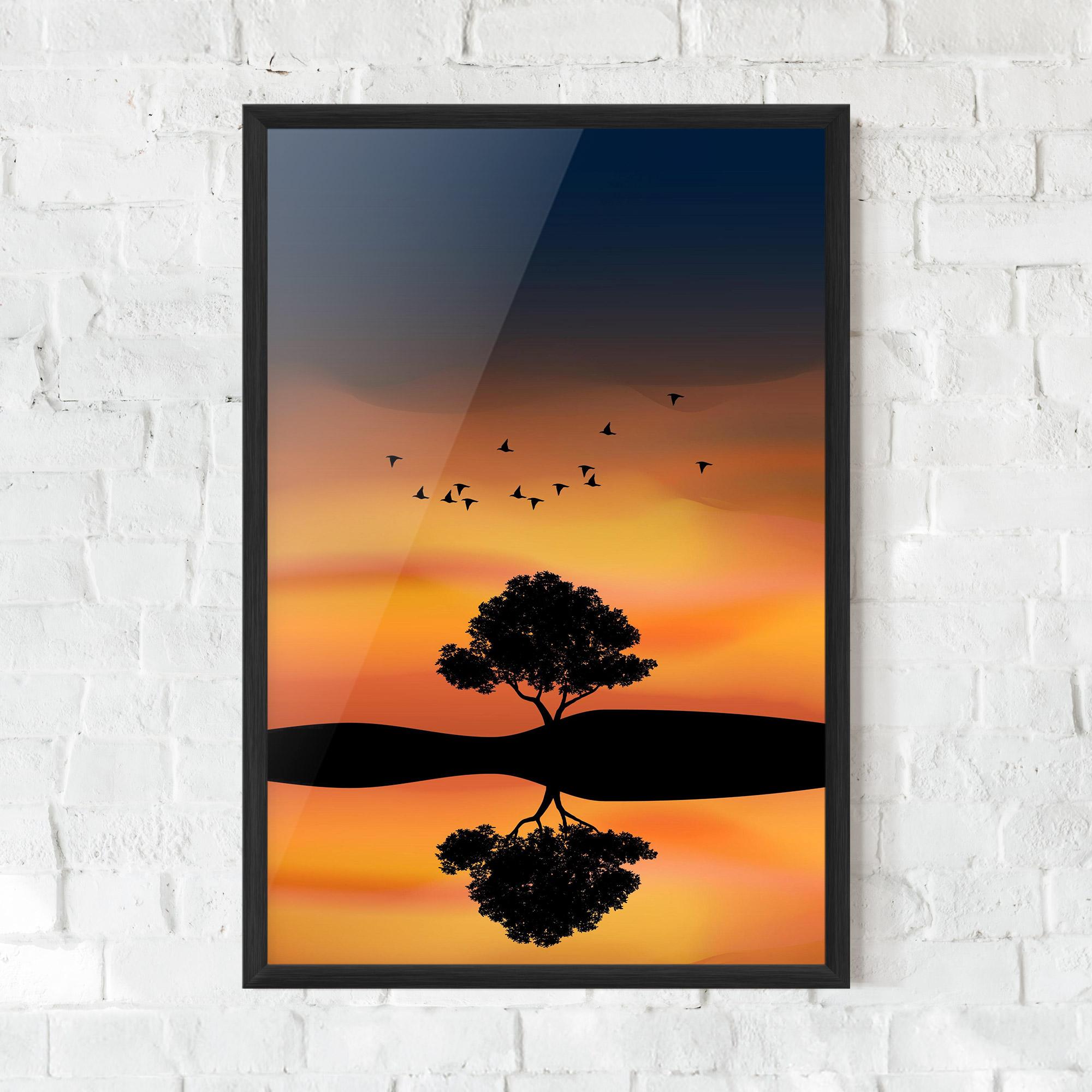Gerahmte Poster Sundown Reflection mockup 0