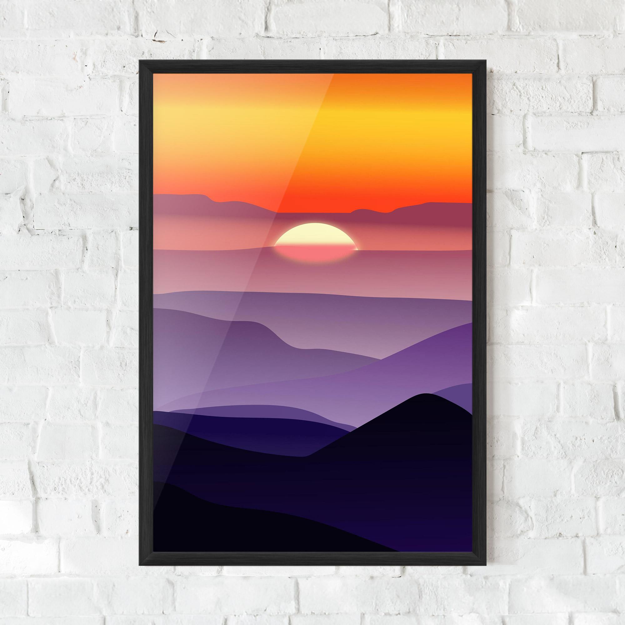 Gerahmte Poster Sunset Purple mockup 0