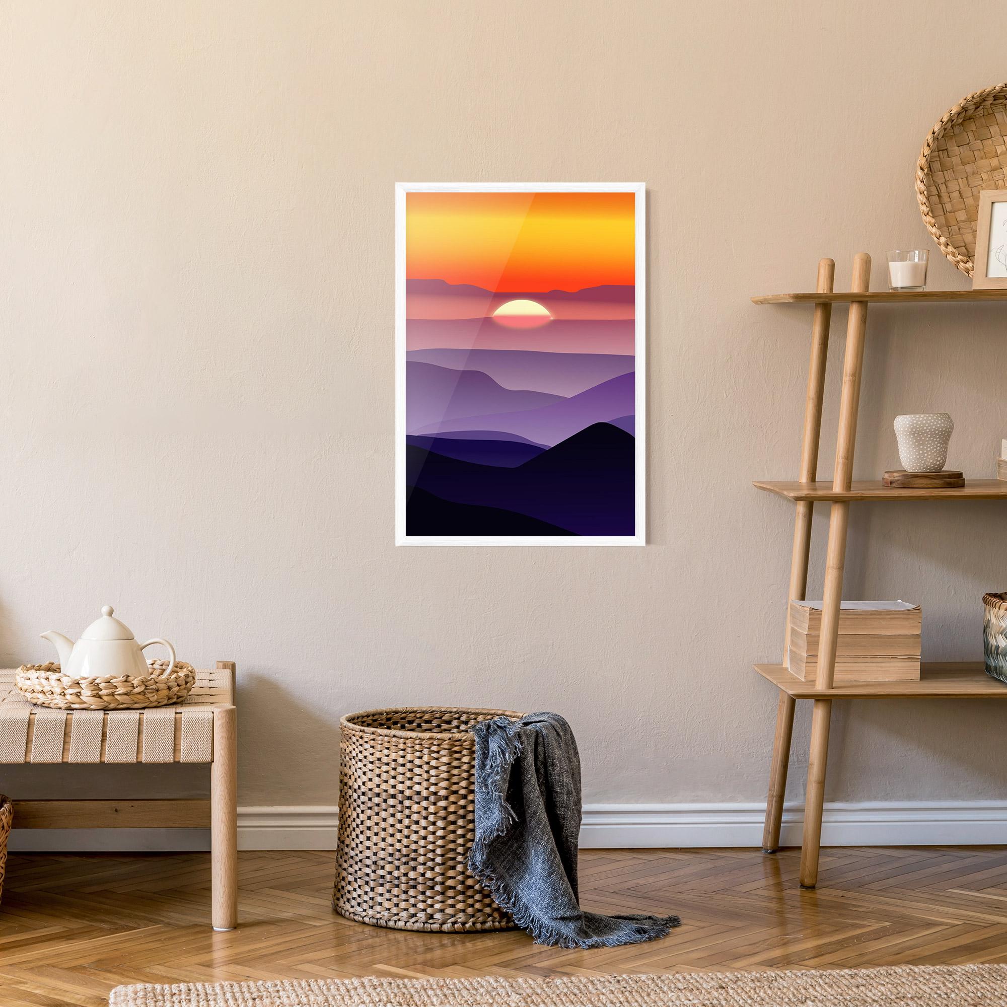 Gerahmte Poster Sunset Purple mockup 9