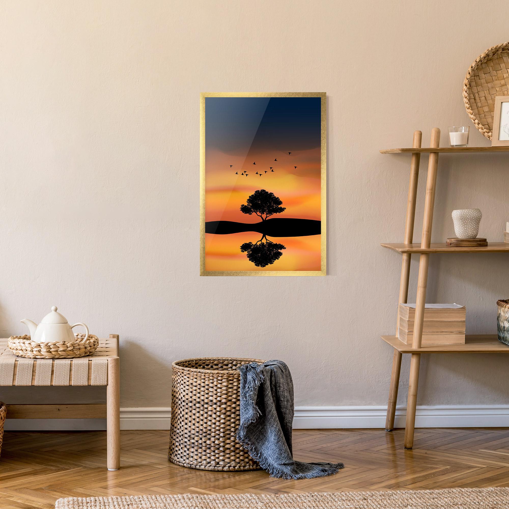 Gerahmte Poster Sundown Reflection mockup 9