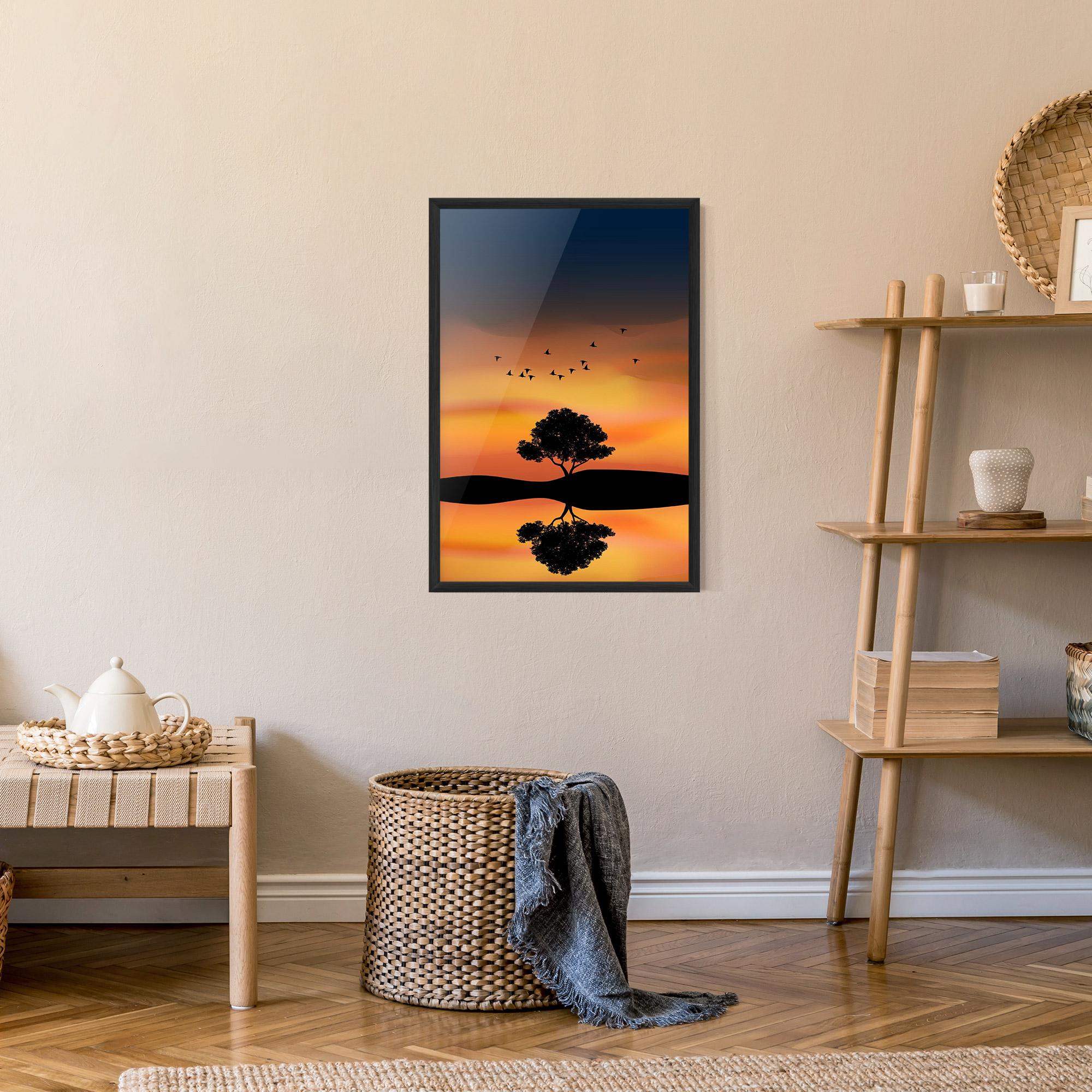 Gerahmte Poster Sundown Reflection mockup 9