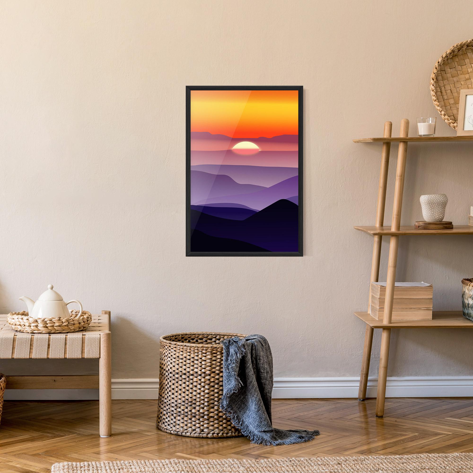Gerahmte Poster Sunset Purple mockup 9