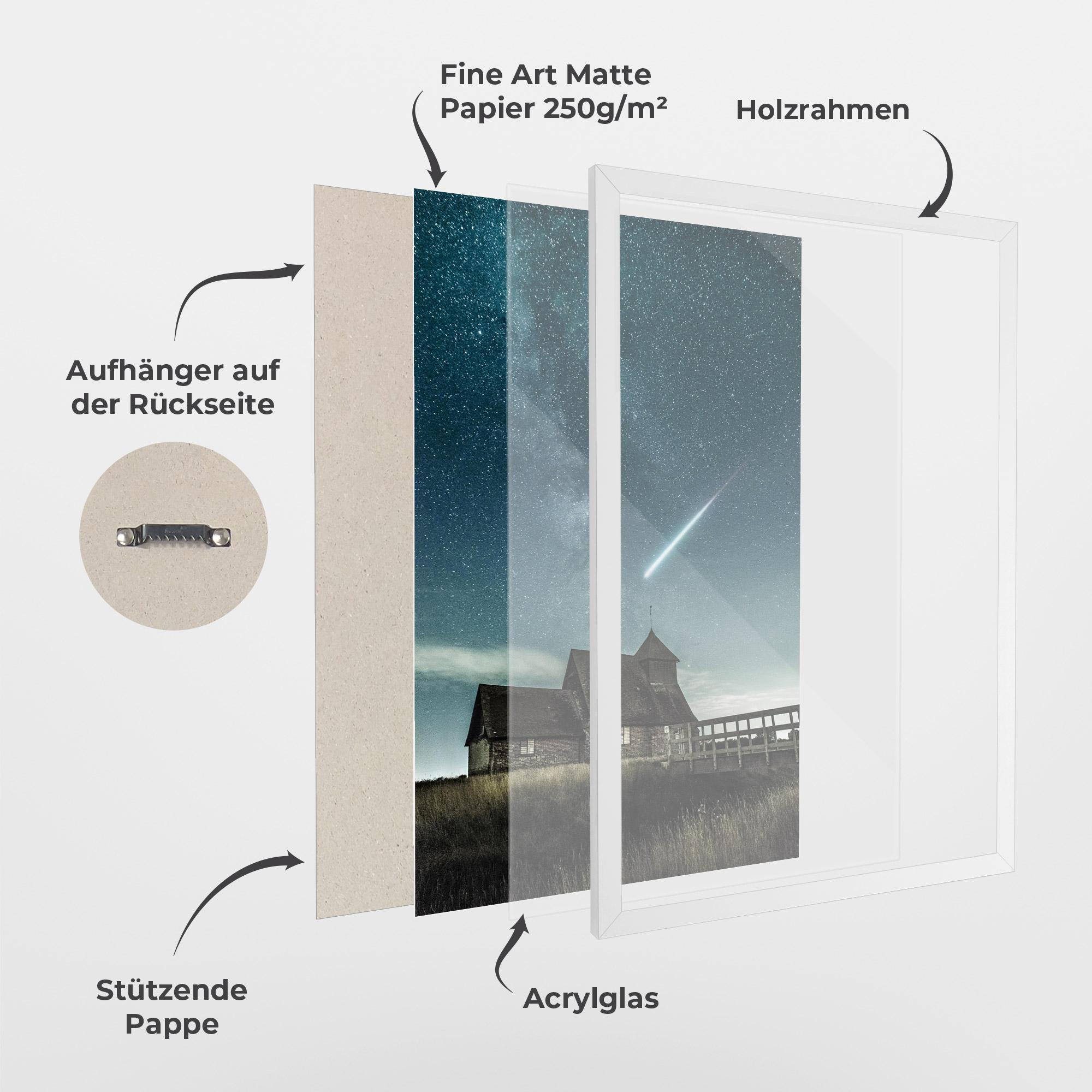 Gerahmte Poster Falling Star mockup 1